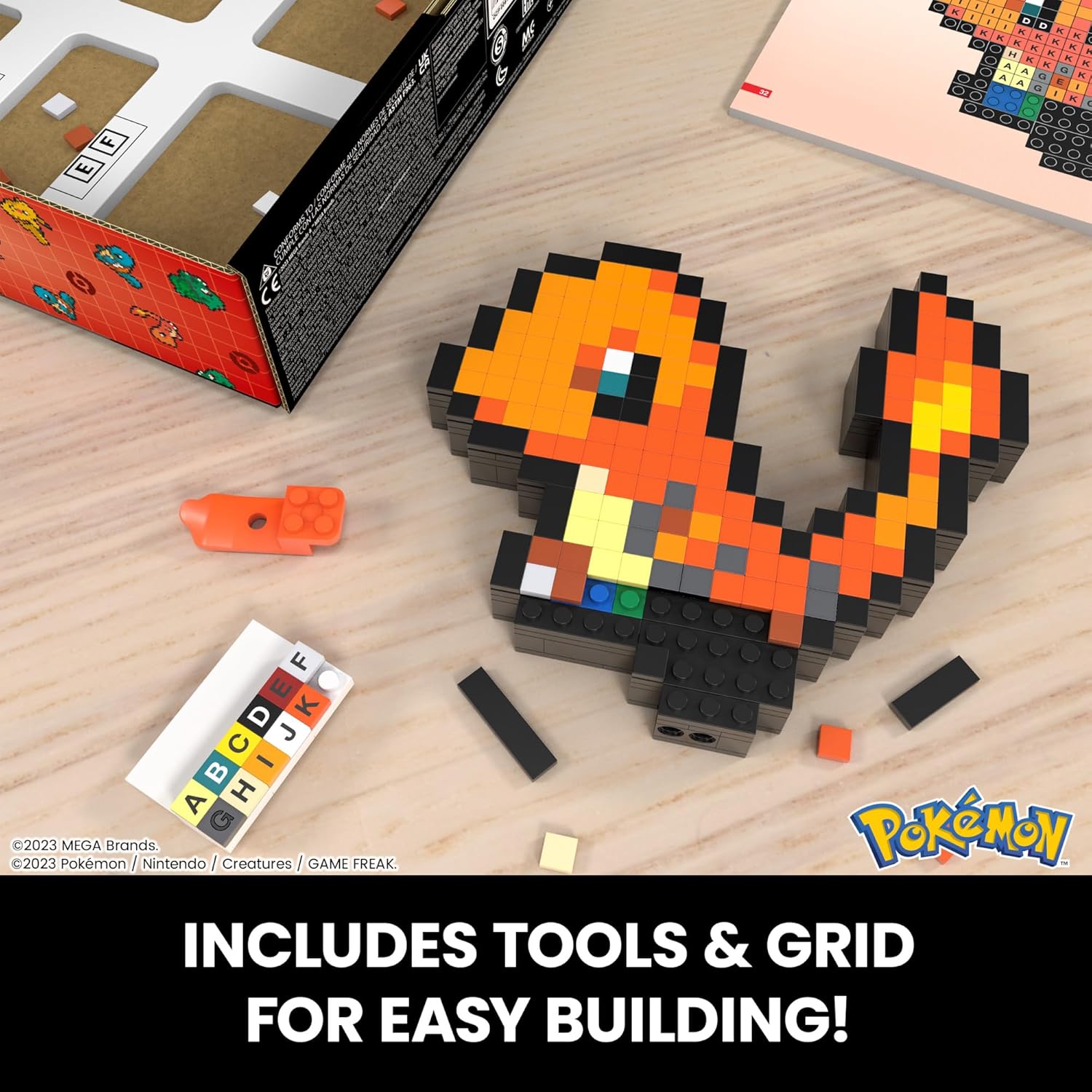 MEGA Pokémon Charmander Building Set - 349-Piece Pixel Art Figure for Adult Collectors 6