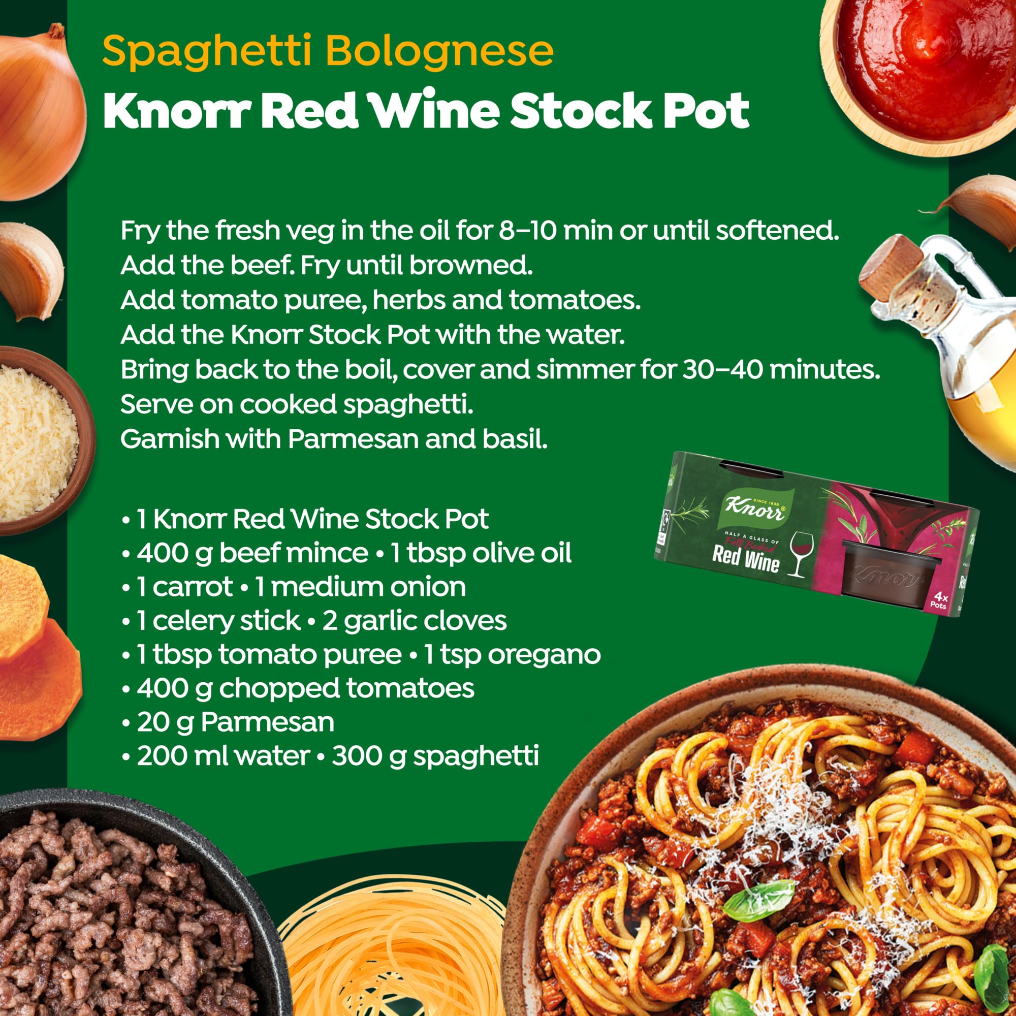 Knorr Red Wine Stock Pots - Gluten Free, Vegan, 4 Pots 8