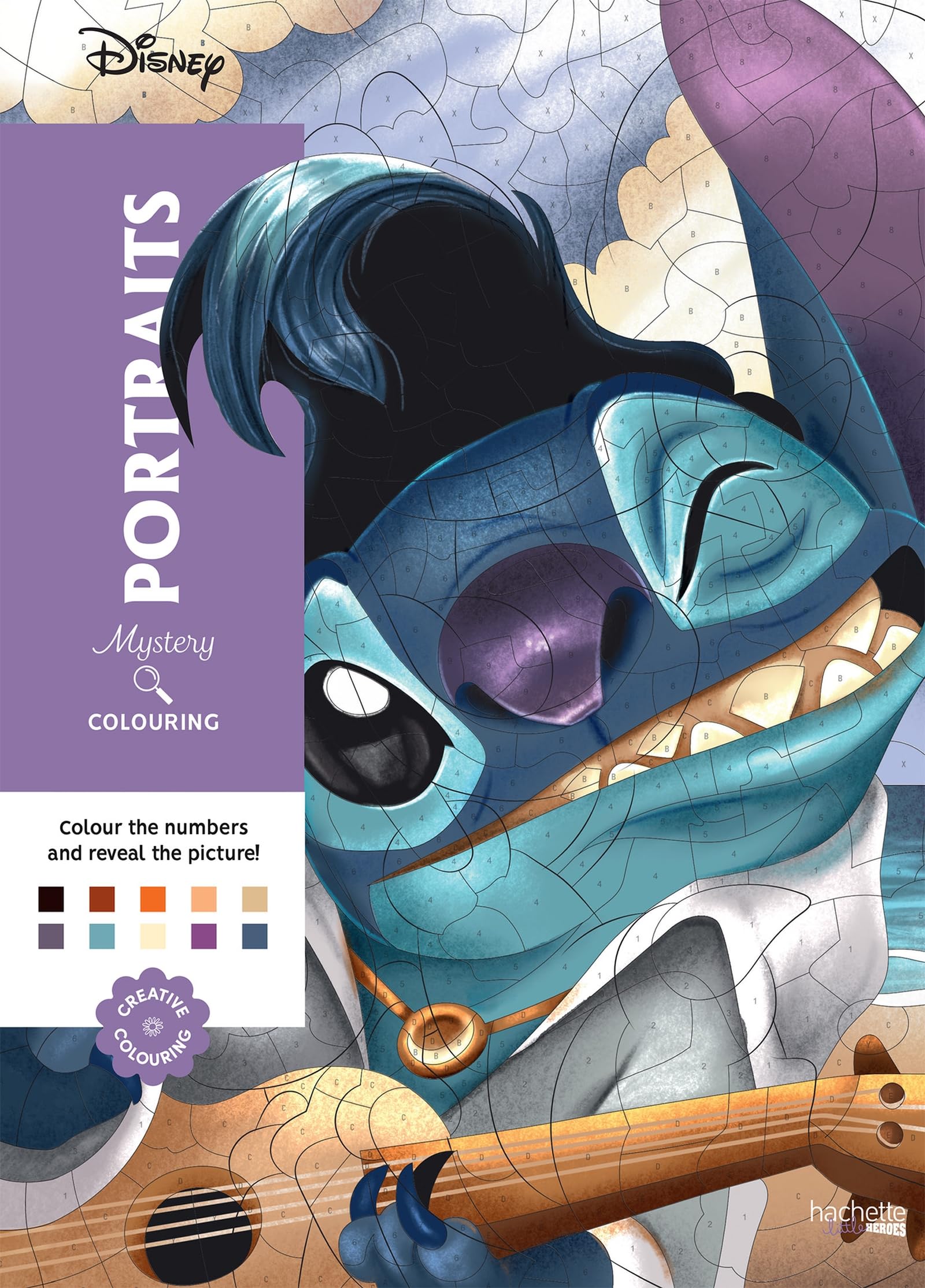 HACHETTE HEROES Mystery Colouring - Portraits: Reveal Iconic Disney Characters | 128 Pages | English