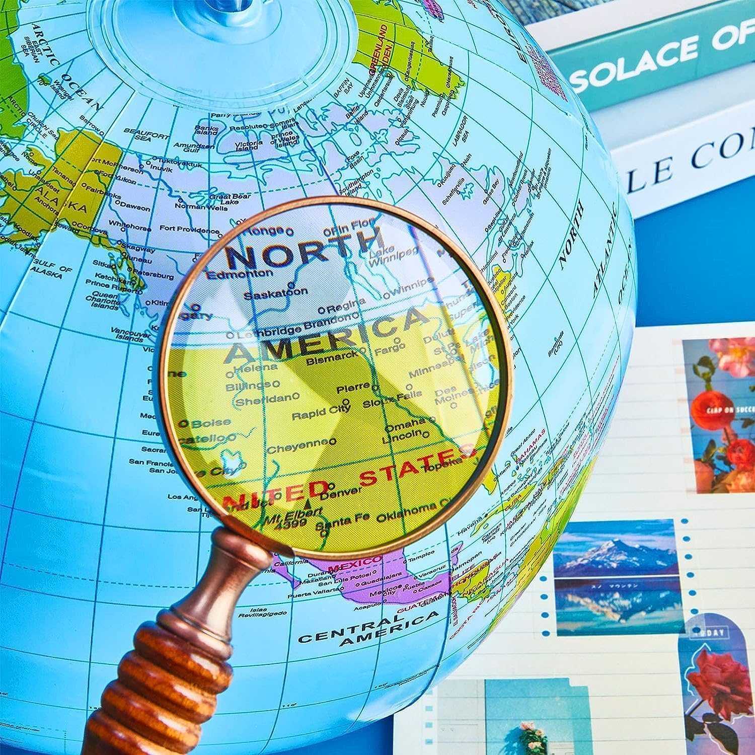 SHATCHI Inflatable World Globe - 15"/38cm Educational Geography Ball for Kids and Teachers 6