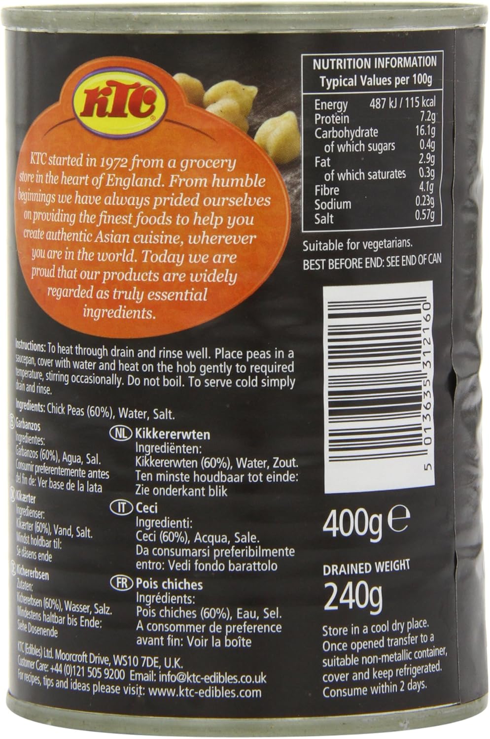 KTC - Kichererbsen in Salzwasser 400g 5