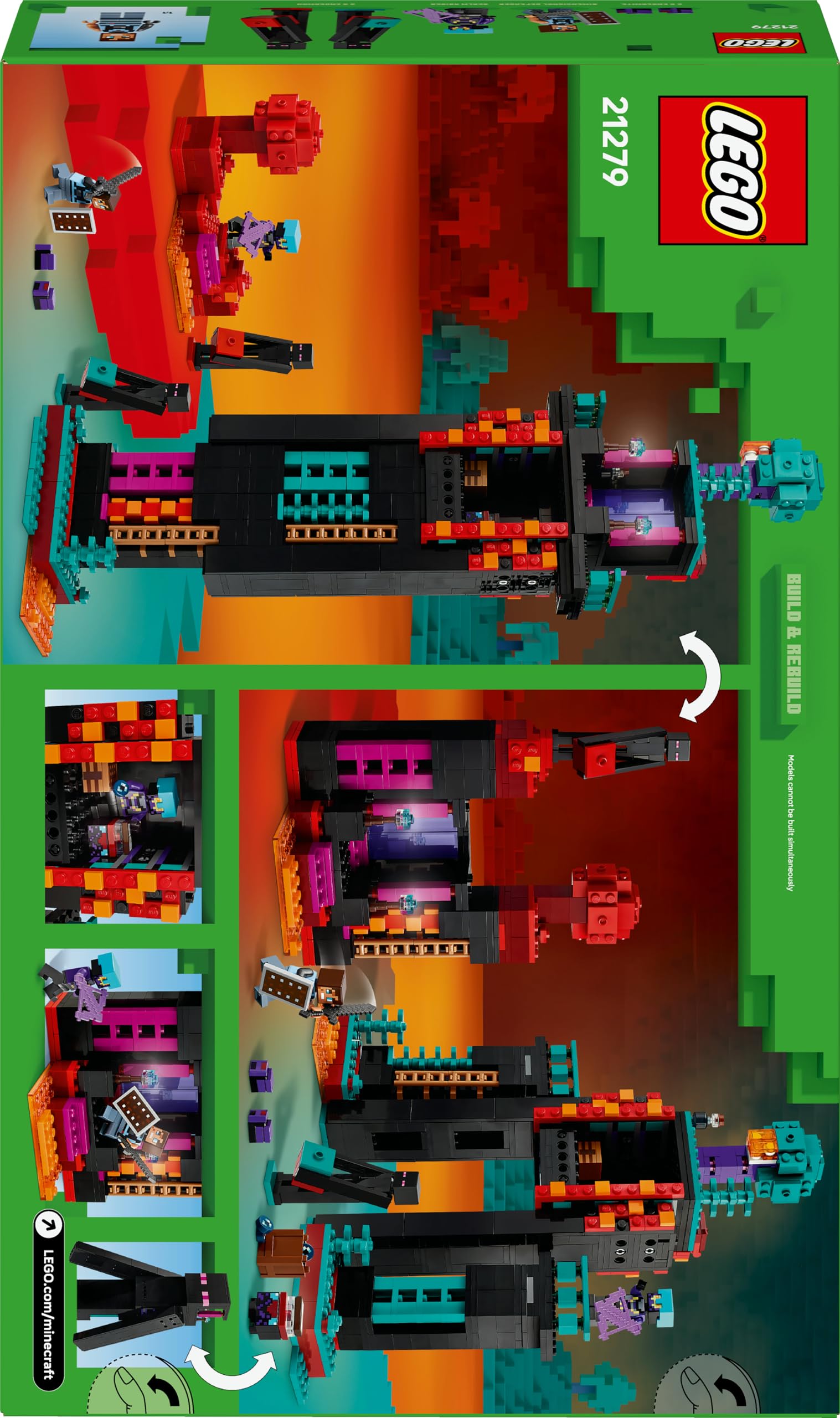 LEGO Minecraft 2in1 The Enderman Tower - Rebuildable Building Set with Enderman, Endermite & Nether Portal 8