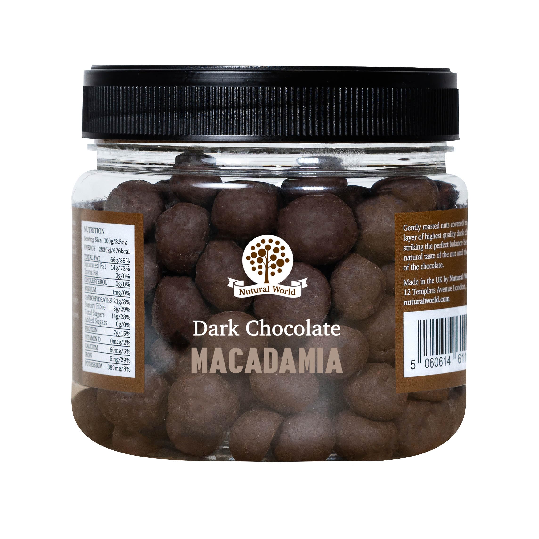 Nutural World Dark Chocolate Macadamia Nuts - Rich Cocoa Dusting | 400g 1