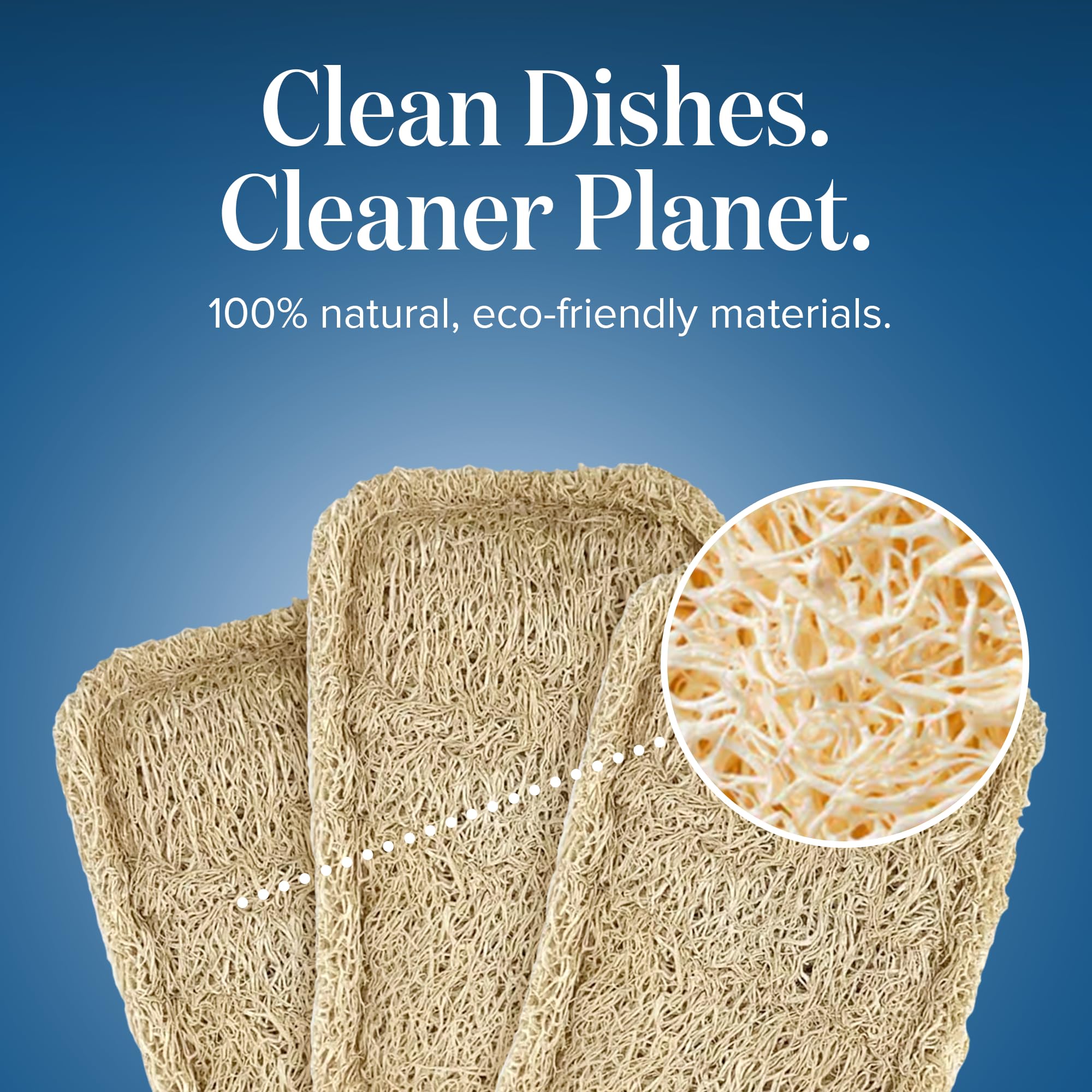 Joeji's Kitchen Natural Loofah Dish Sponges - Pack of 8 | Compostable | Non-Scratch
