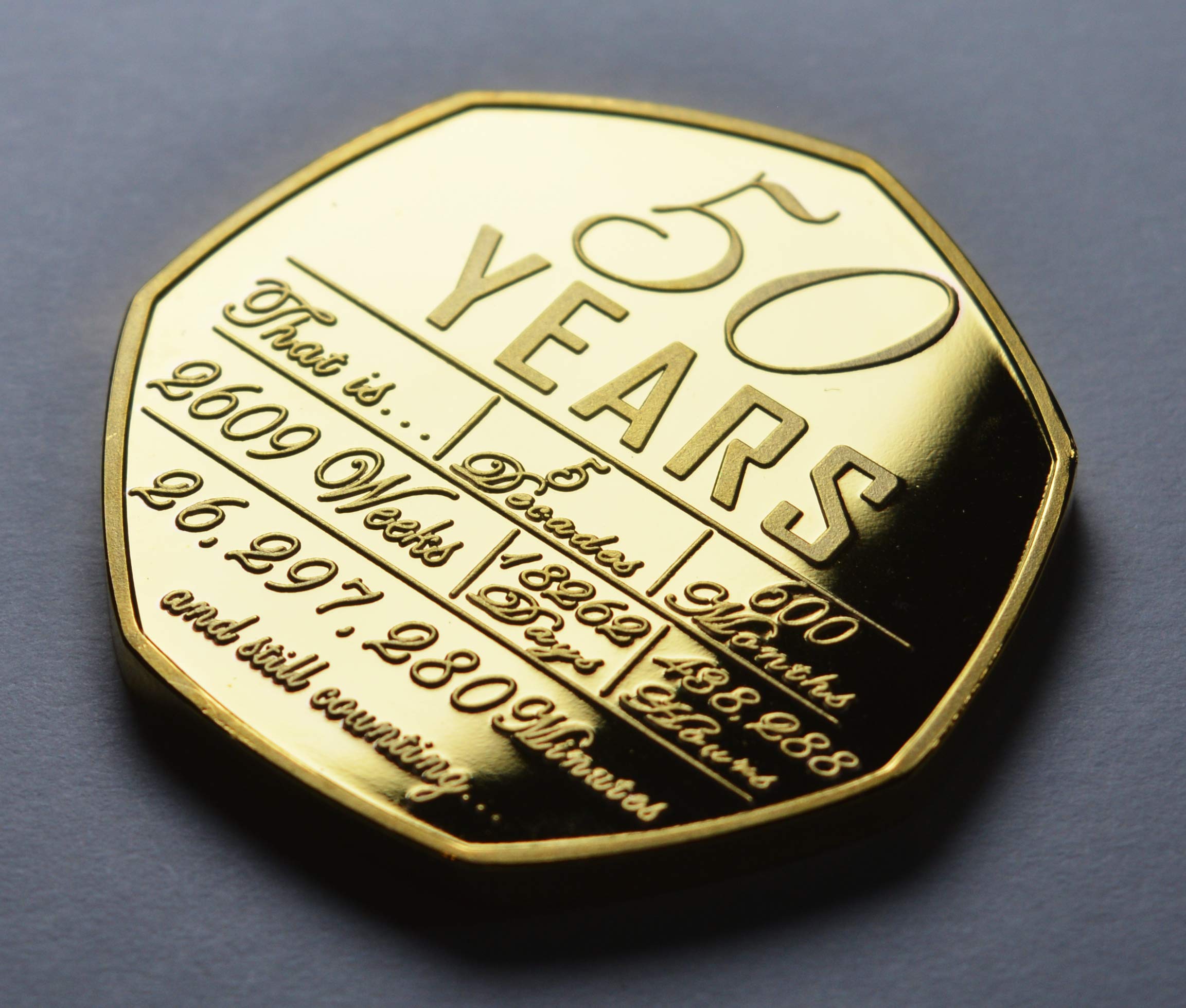 The Commemorative Coin Company 50th Wedding Anniversary Golden Commemorative Coin - 24ct Gold Proof Finish 7