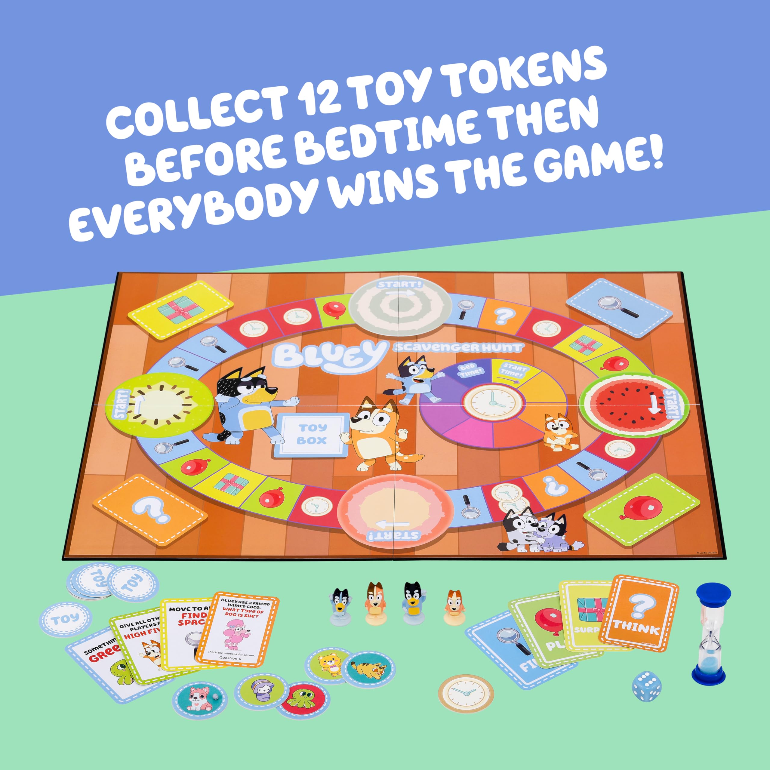 Bluey Scavenger Hunt Game - Cooperative Board Game for Kids with Mini-Figures 12