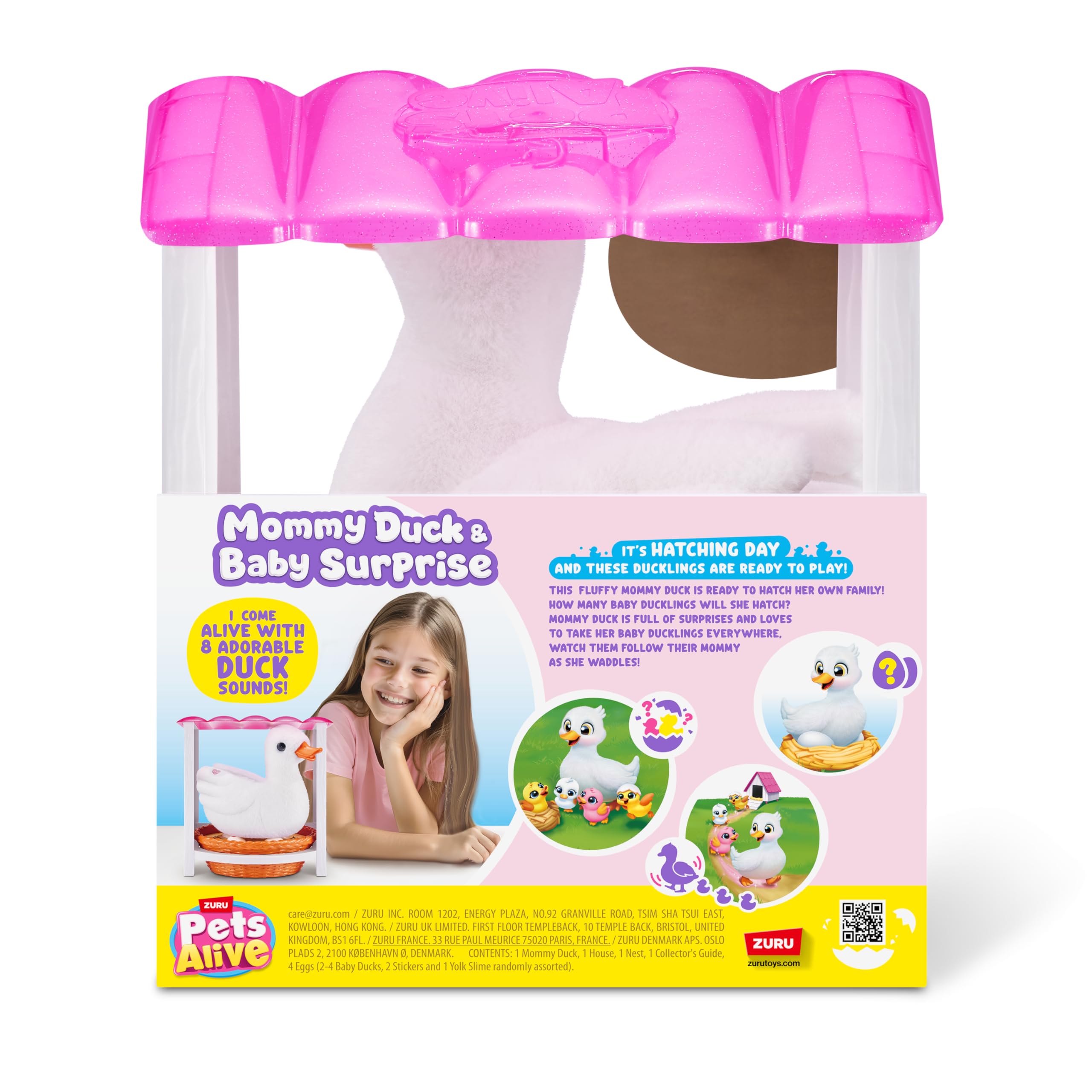 Pets Alive Mama & Baby Surprise - Electronic Duck Playset with Sounds & Waddling Motion 9