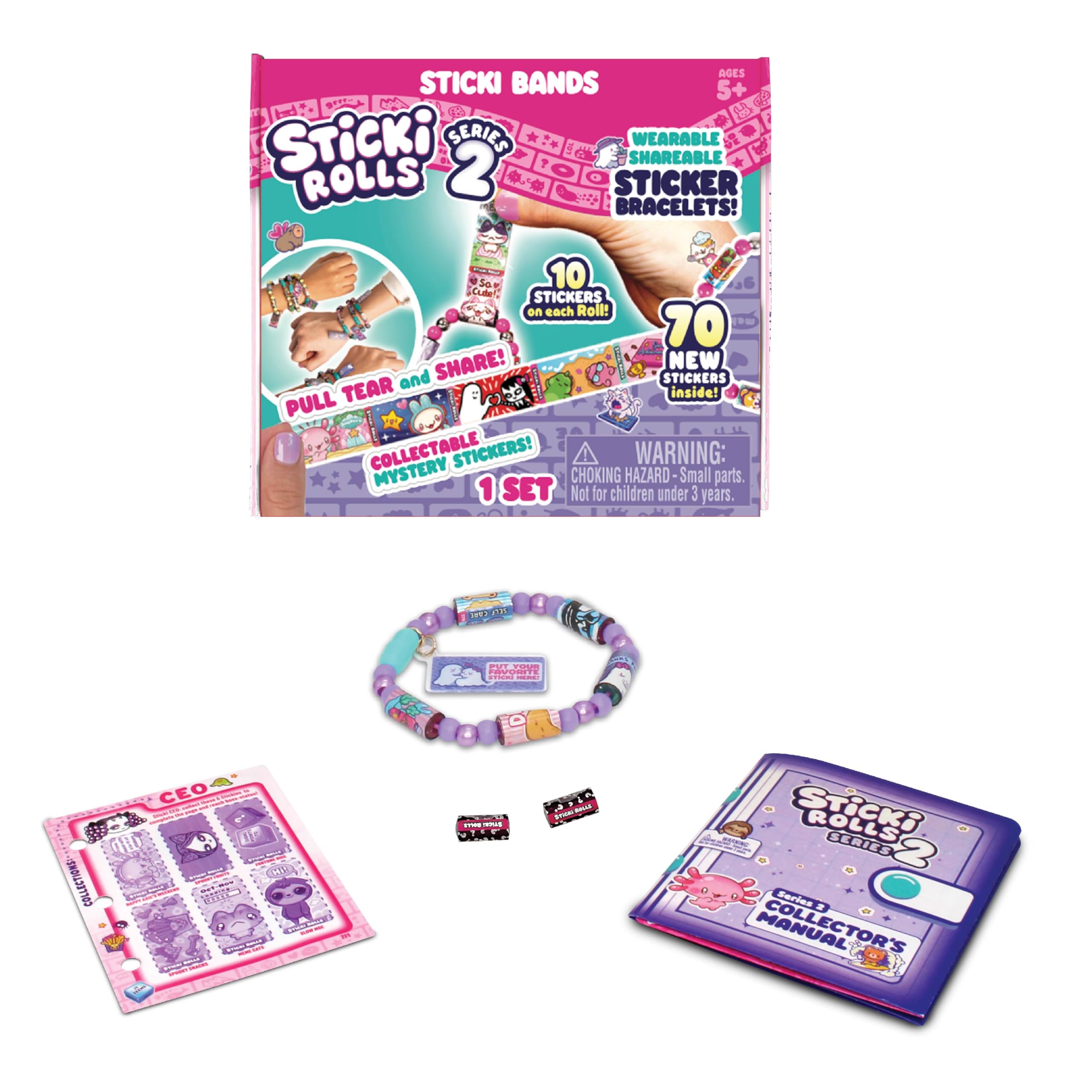 Sky Castle Sticki Rolls Sticki Bands Series 2 - Multicolor Holographic Sticker Bracelet Pack