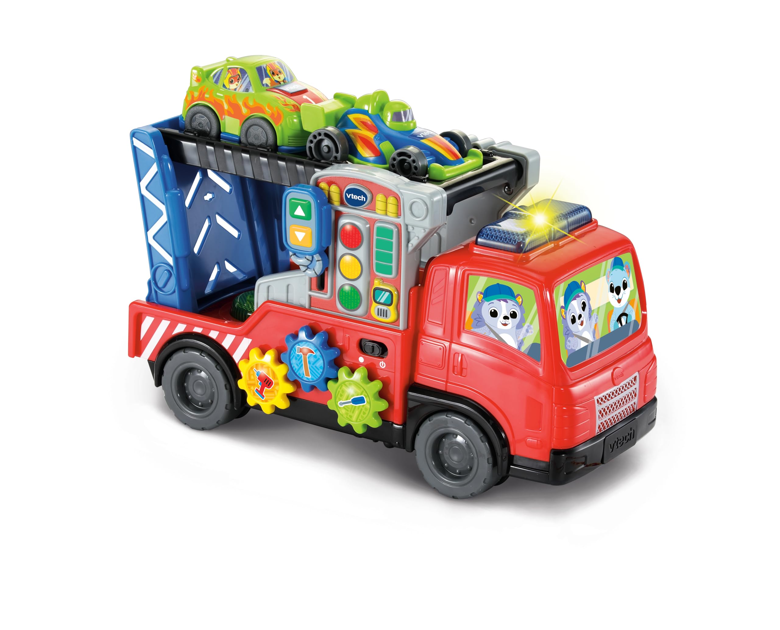 VTech Road Rescue Car Carrier - Interactive Vehicle Playset with 55+ Sounds & Learning Features