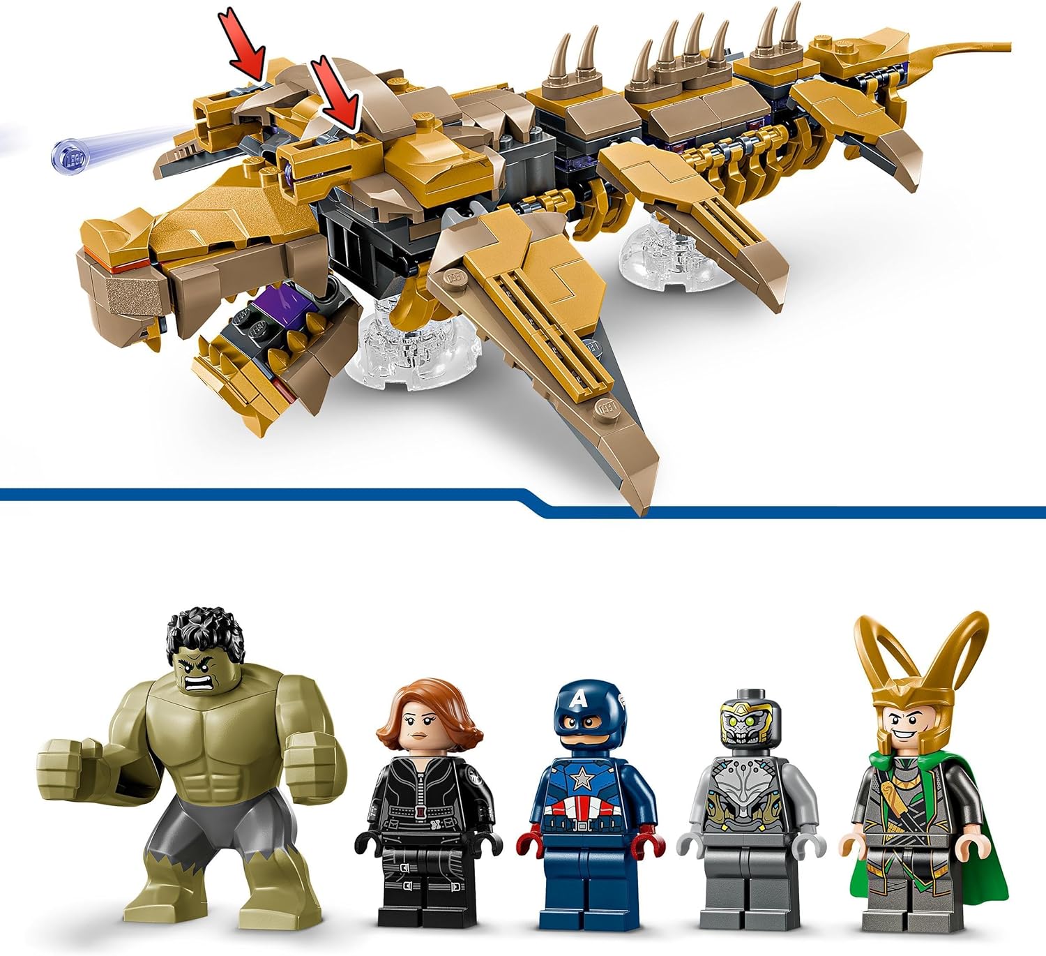 LEGO Marvel The Avengers vs. The Leviathan - Buildable Playset with Hulk, Captain America, Black Widow, Loki & Chitauri (76290) 5