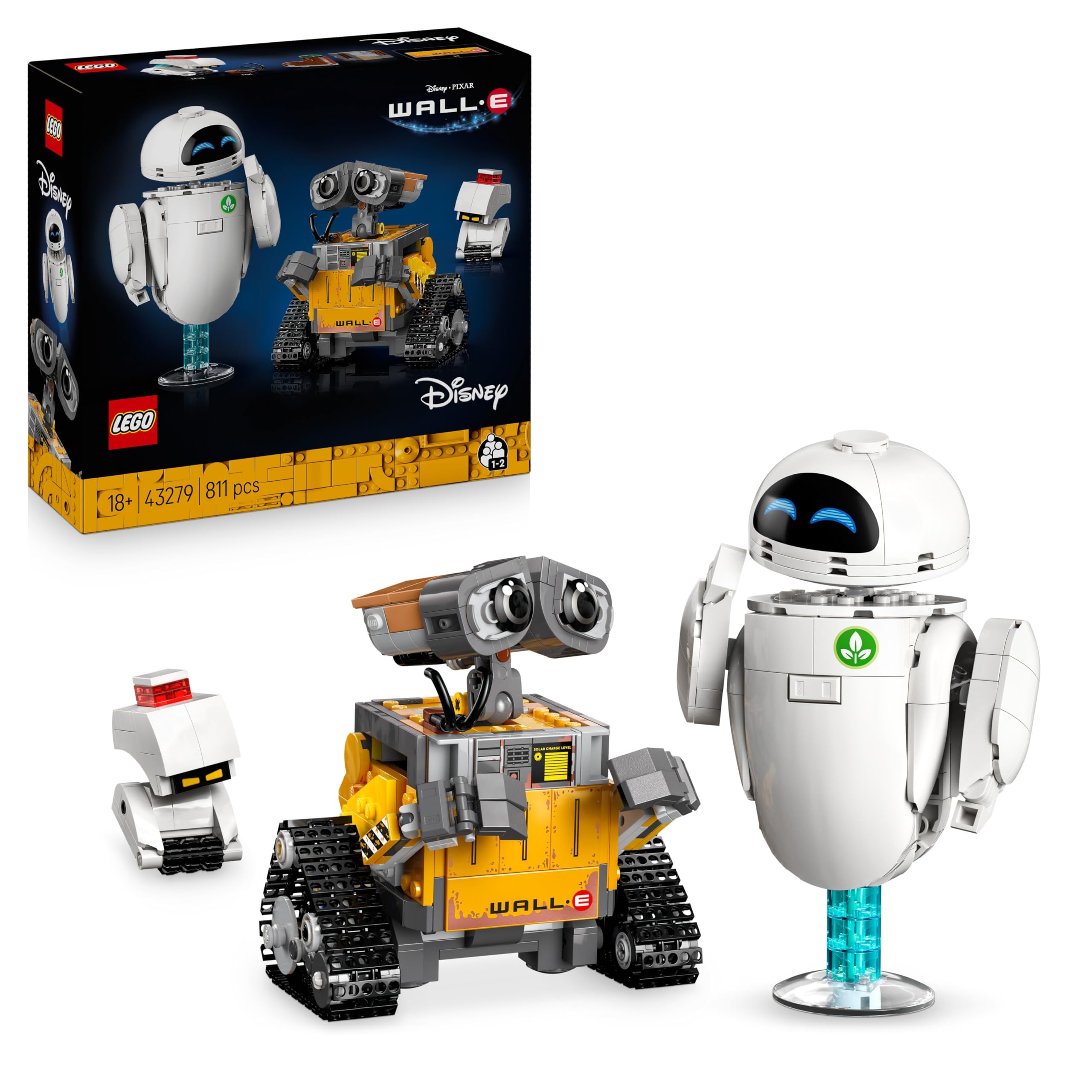 LEGO Disney Pixar WALL-E and EVE Building Set - 811-Piece Display Model for Adults