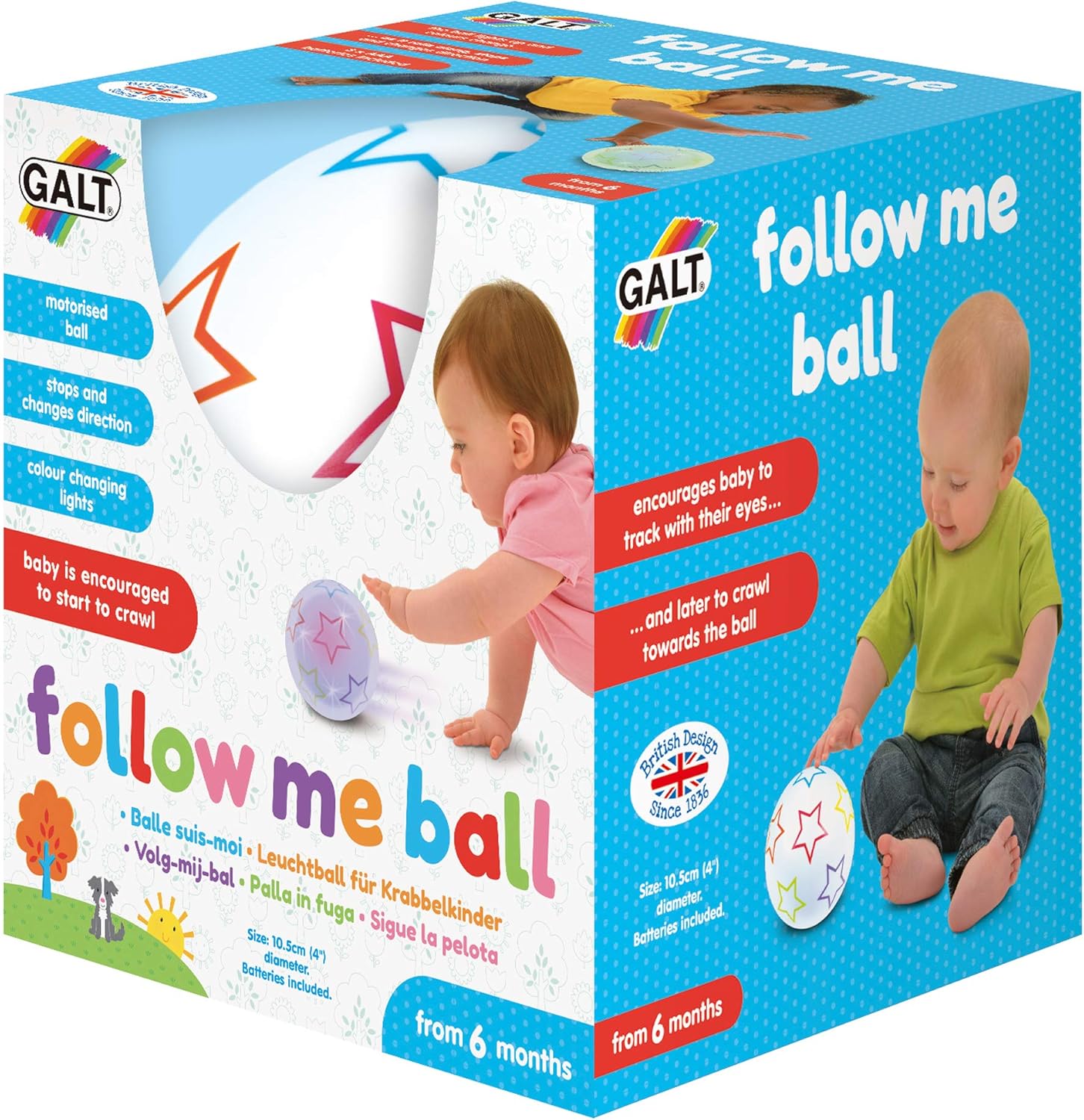 Galt Follow Me Ball - Colour Changing Motorised Baby Toy for Ages 6 Months+