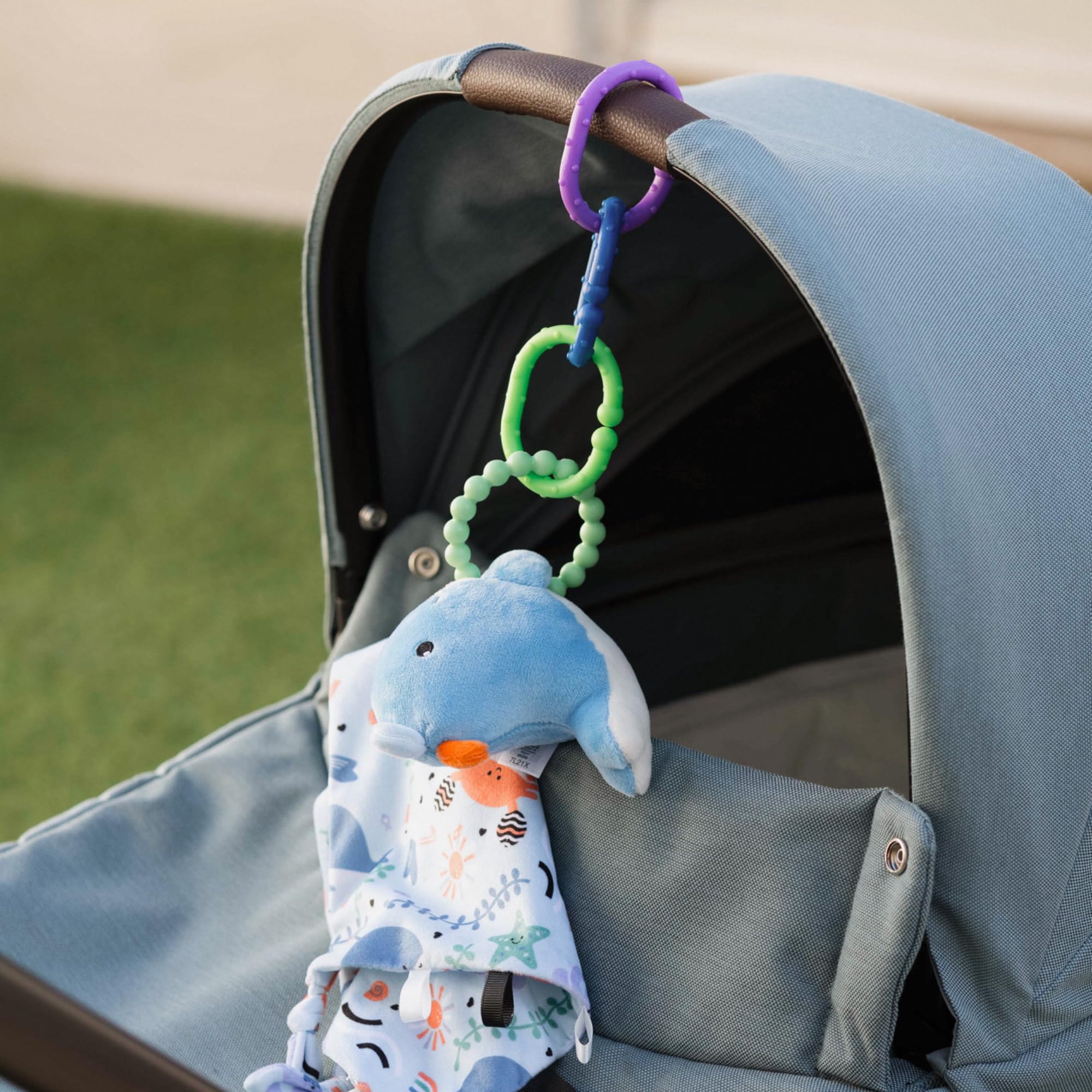 Nuby Linkables - 18-Link Multicolor Chain for Car Seat & Stroller Toys - 3 Months+ 5