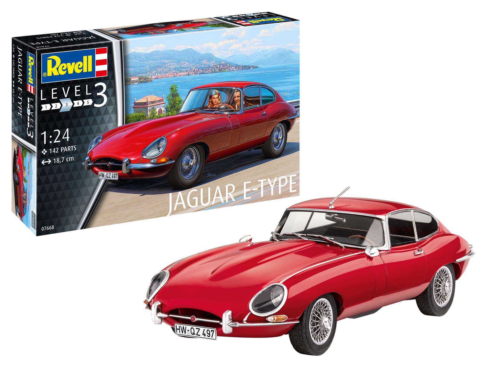 Revell RV07668 Jaguar E-Type Coupé Model Kit | 1:24 Scale Plastic Car Model