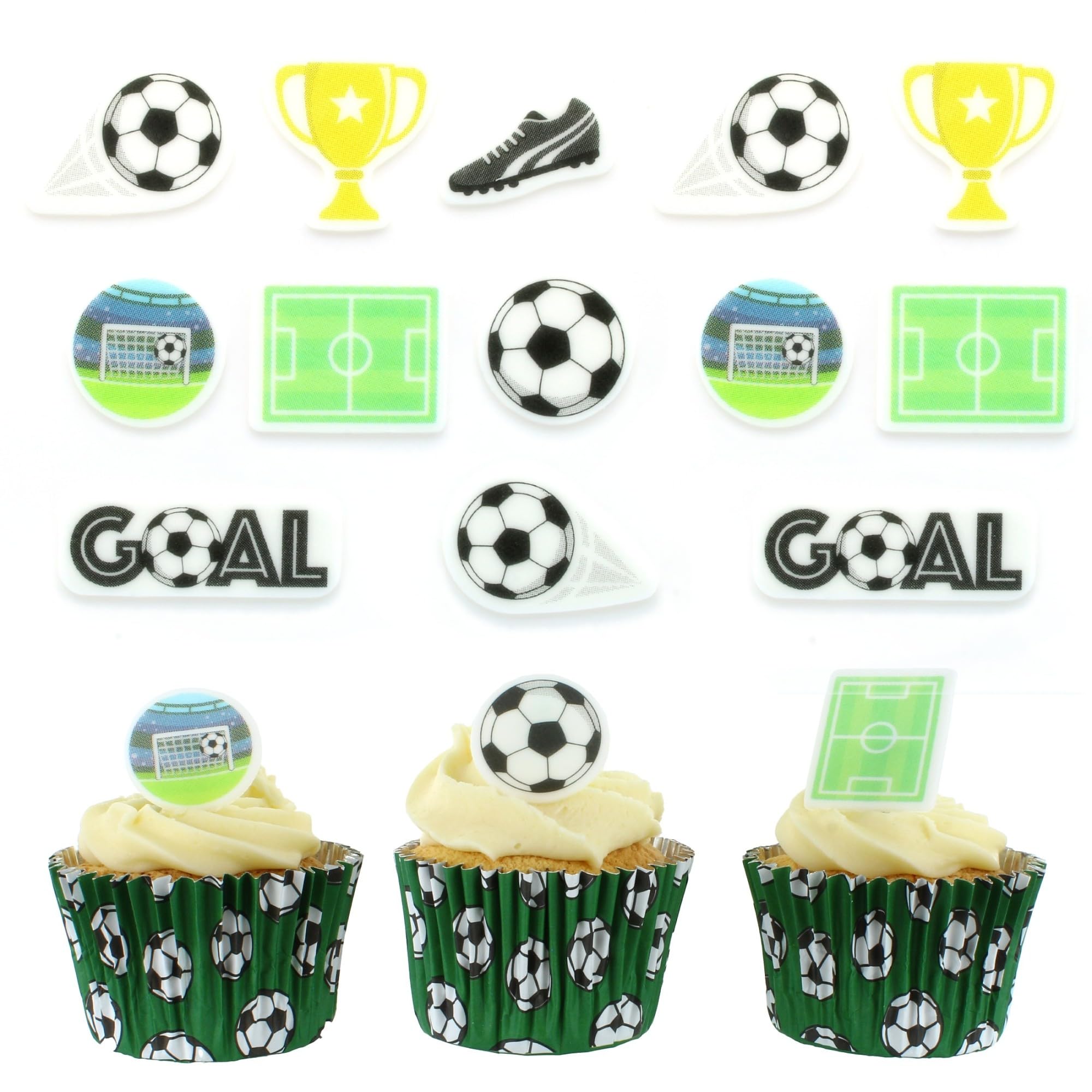 Culpitt - Football Sugar Decorations 32 Pack Edible Cupcake Toppers