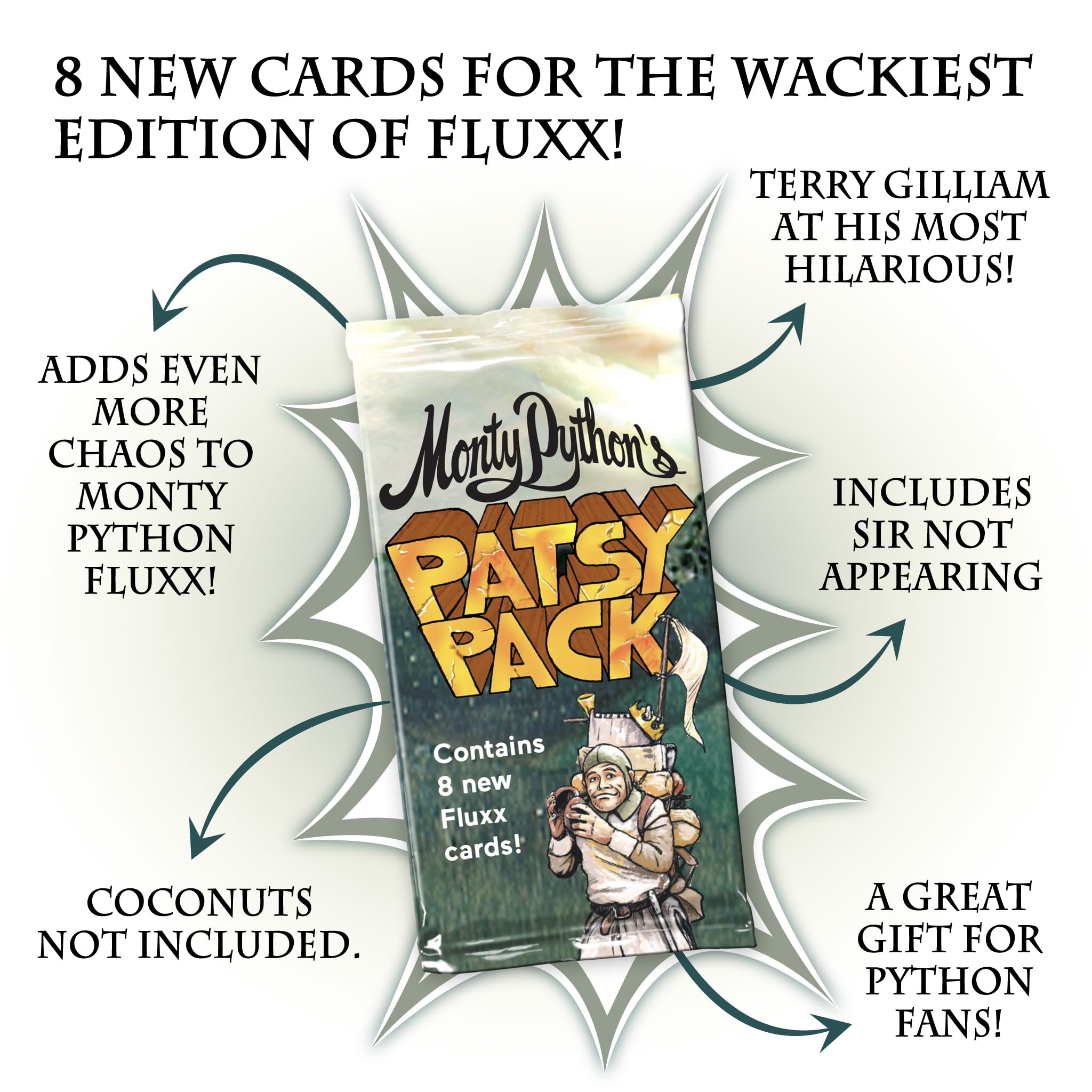 Looney Labs Monty Python's Patsy Pack Expansion for Fluxx | 8 Cards | Ages 10+ 3