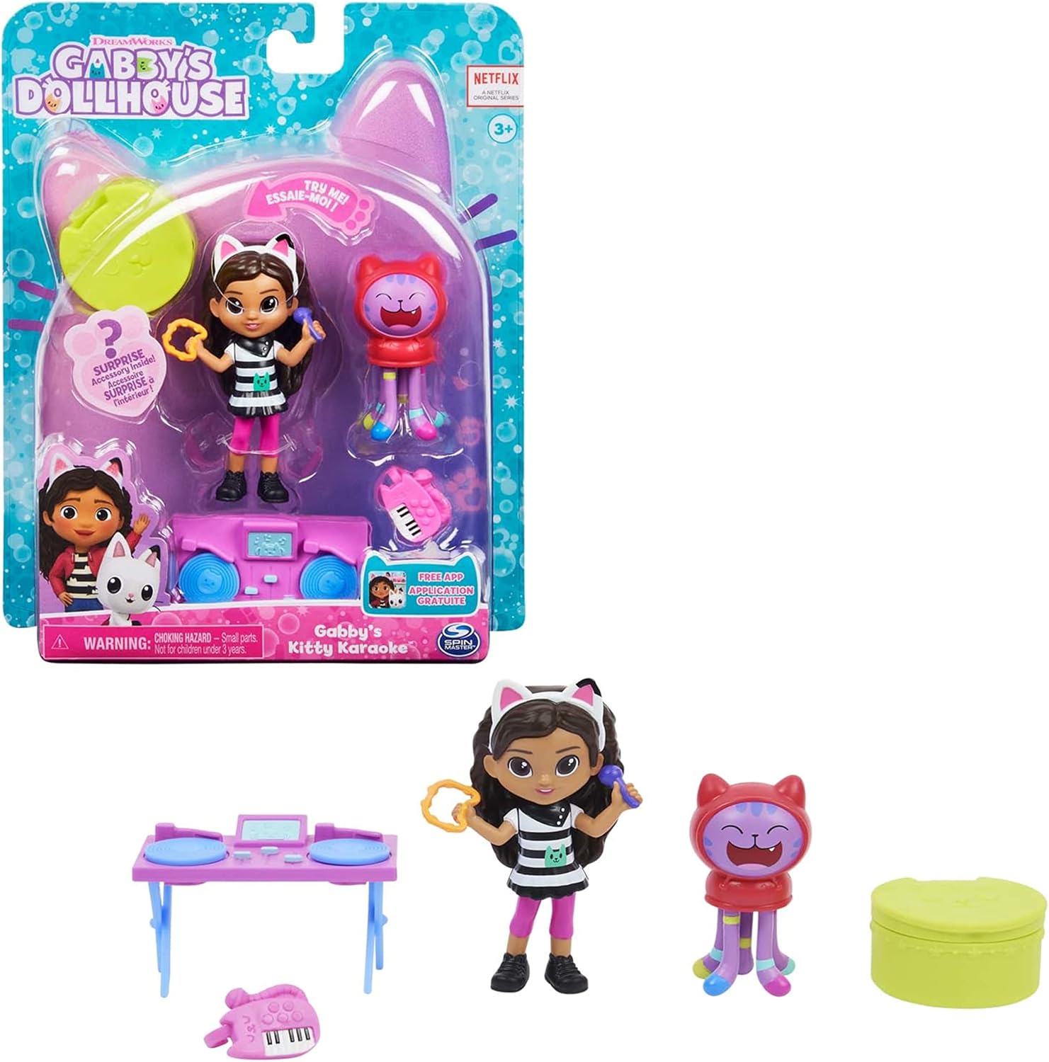 Gabby’s Dollhouse Kitty Karaoke Set - Musical Playset with Action Figures & Surprise Accessory for Kids