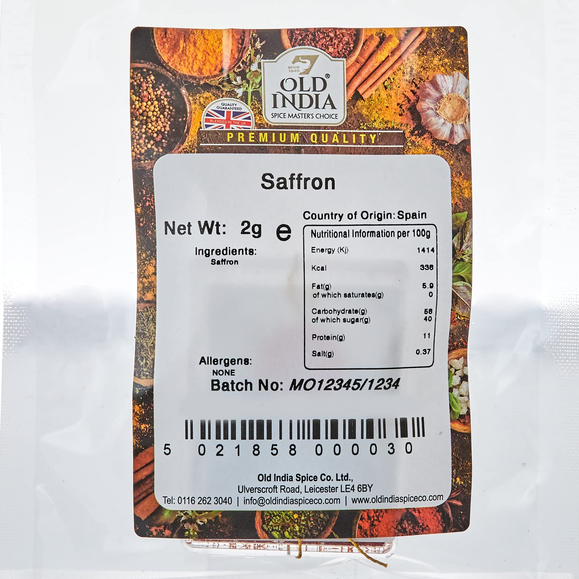 Old India Saffron - 2g Natural Dried Saffron Threads