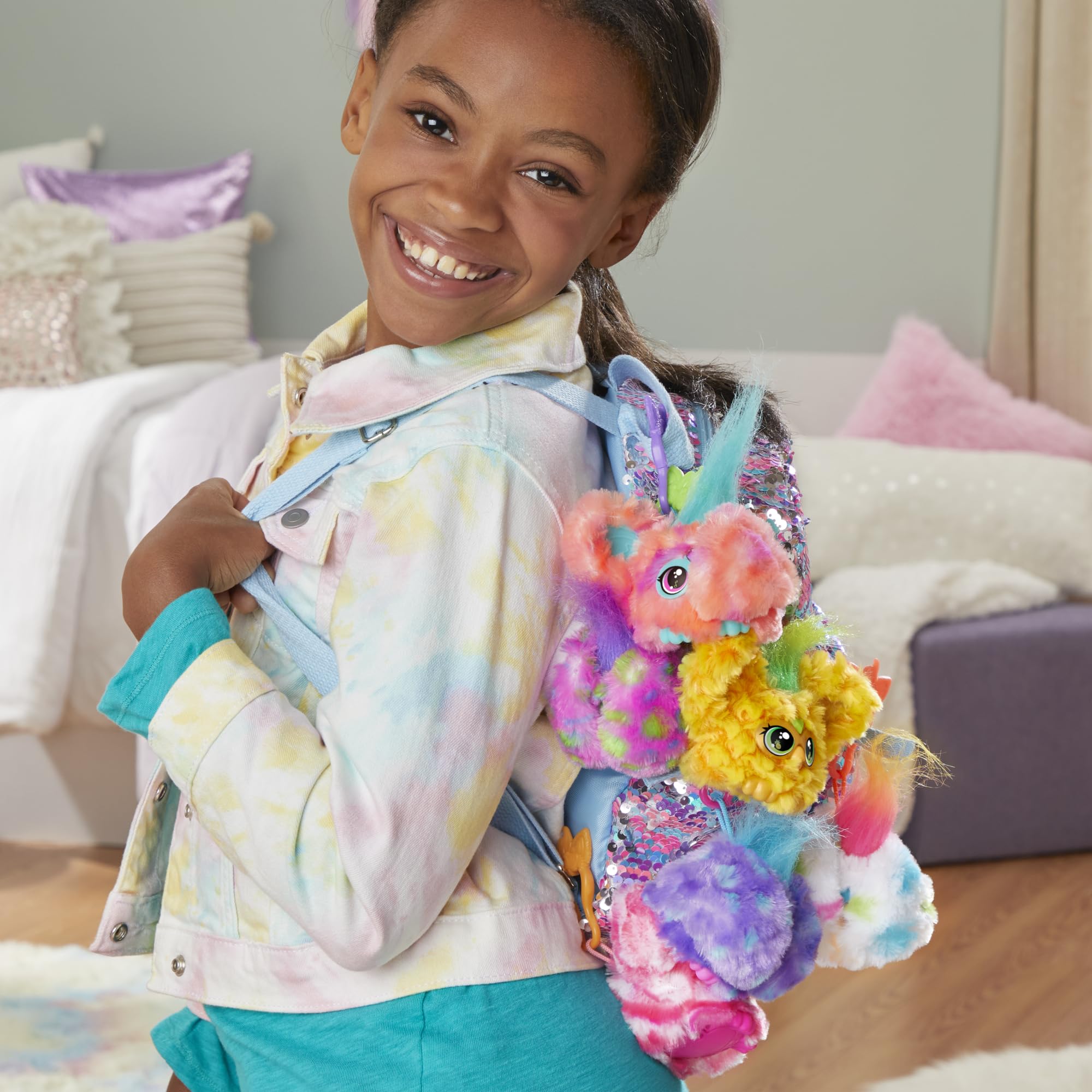 Furby Furblets Hoo-Lah Mini Electronic Plush Toy - 45+ Island Sounds | Keychain Clip | Ages 6+ 9