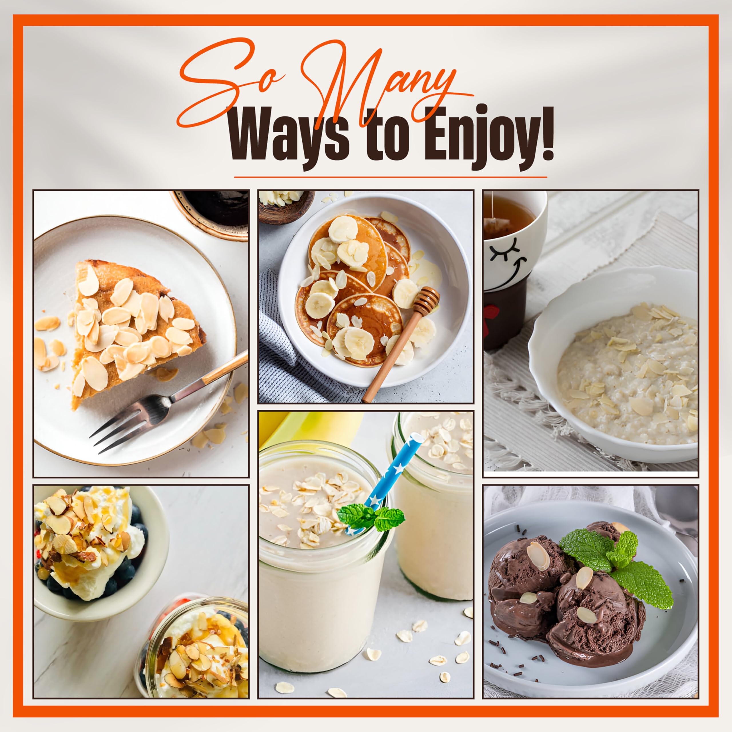 Chandra Whole Foods – Mandelflocken 1 kg – Blanchierte und geschnittene Mandelsplitter 6