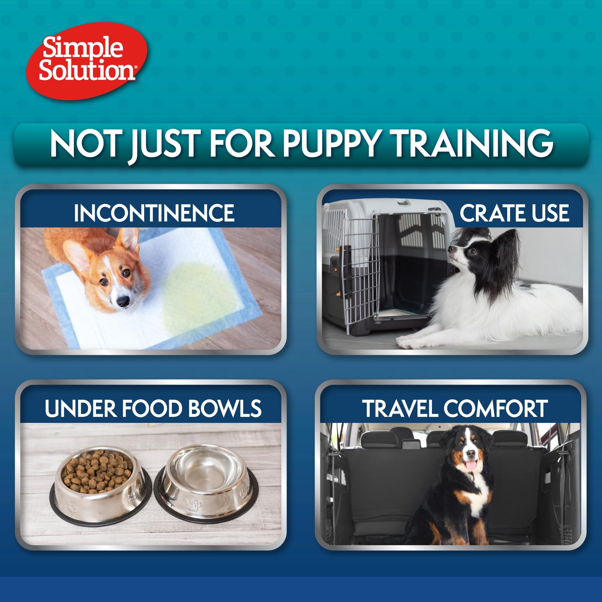 Simple Solution Absorbent Premium Dog Training Pads - 30 Pack | Leak-Proof | Insta-Shield Technology 3