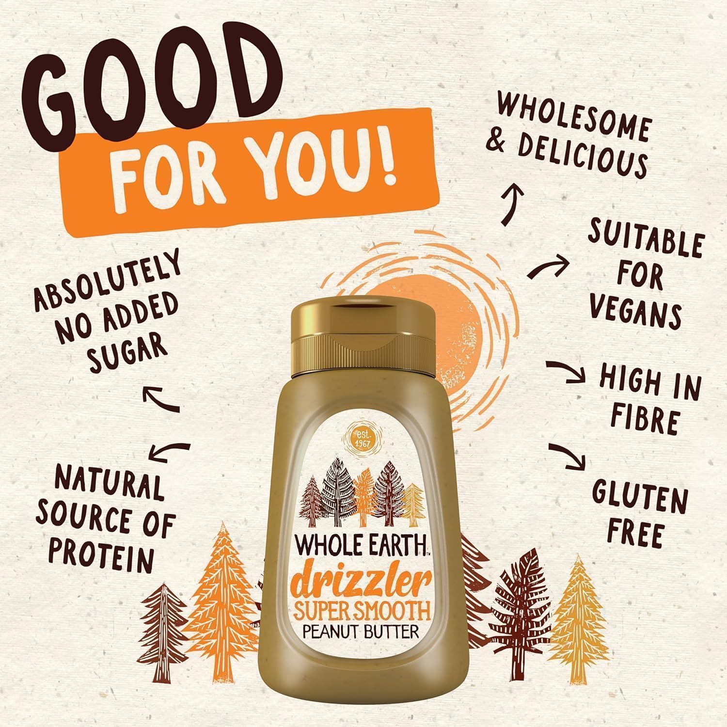 Whole Earth Drizzler Original Roasted Peanut Butter - Super Smooth Squeezy Spread 8