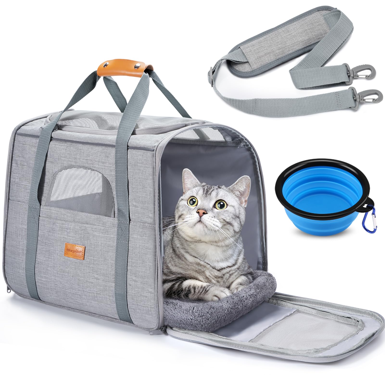Morpilot Soft-Sided Pet Carrier for Cats and Puppies up to 7 kg | Airline Approved | 44cm L