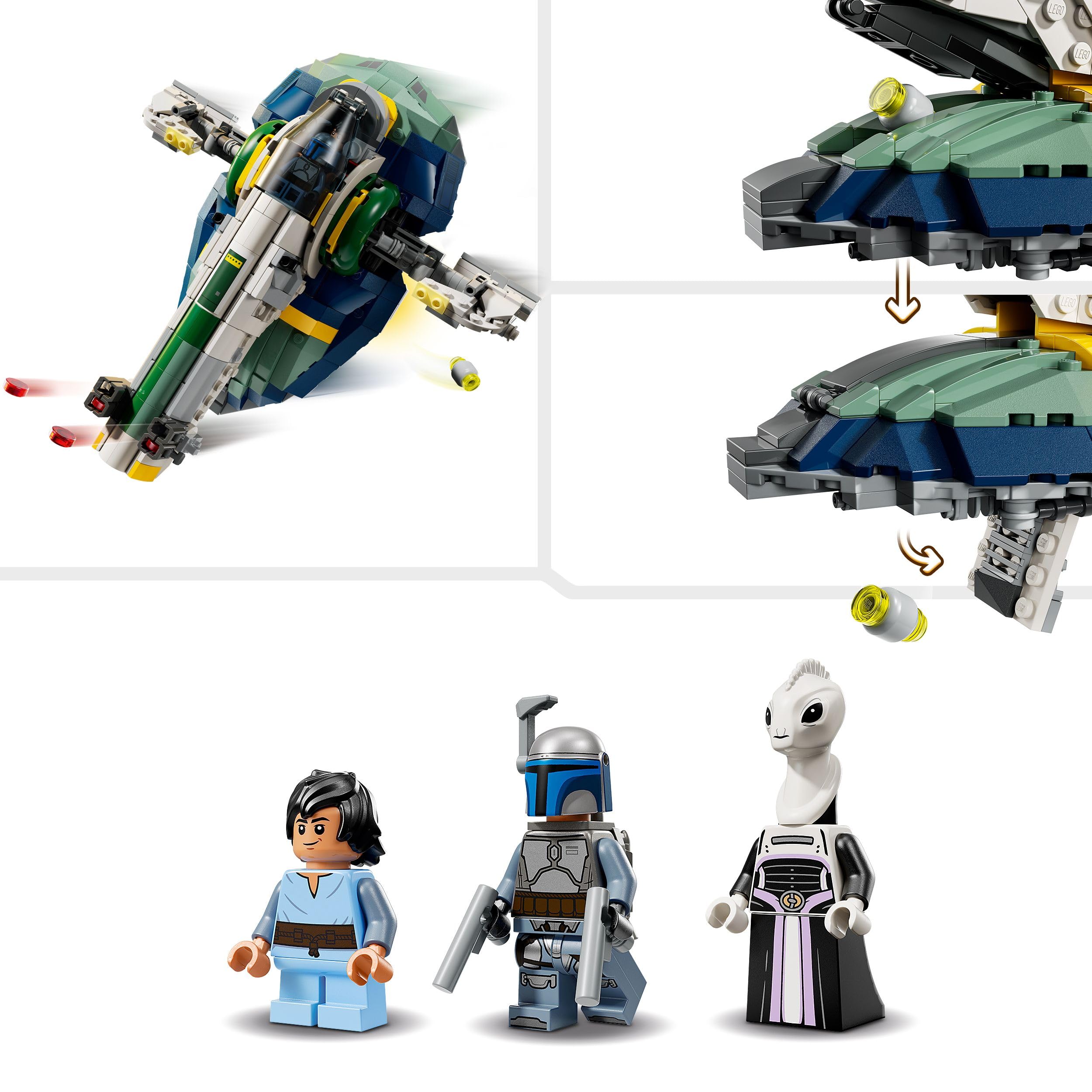 LEGO Star Wars 75433 Jango Fett's Starship - Buildable Play & Display Toy with Rotating Wings for Ages 9+ 7