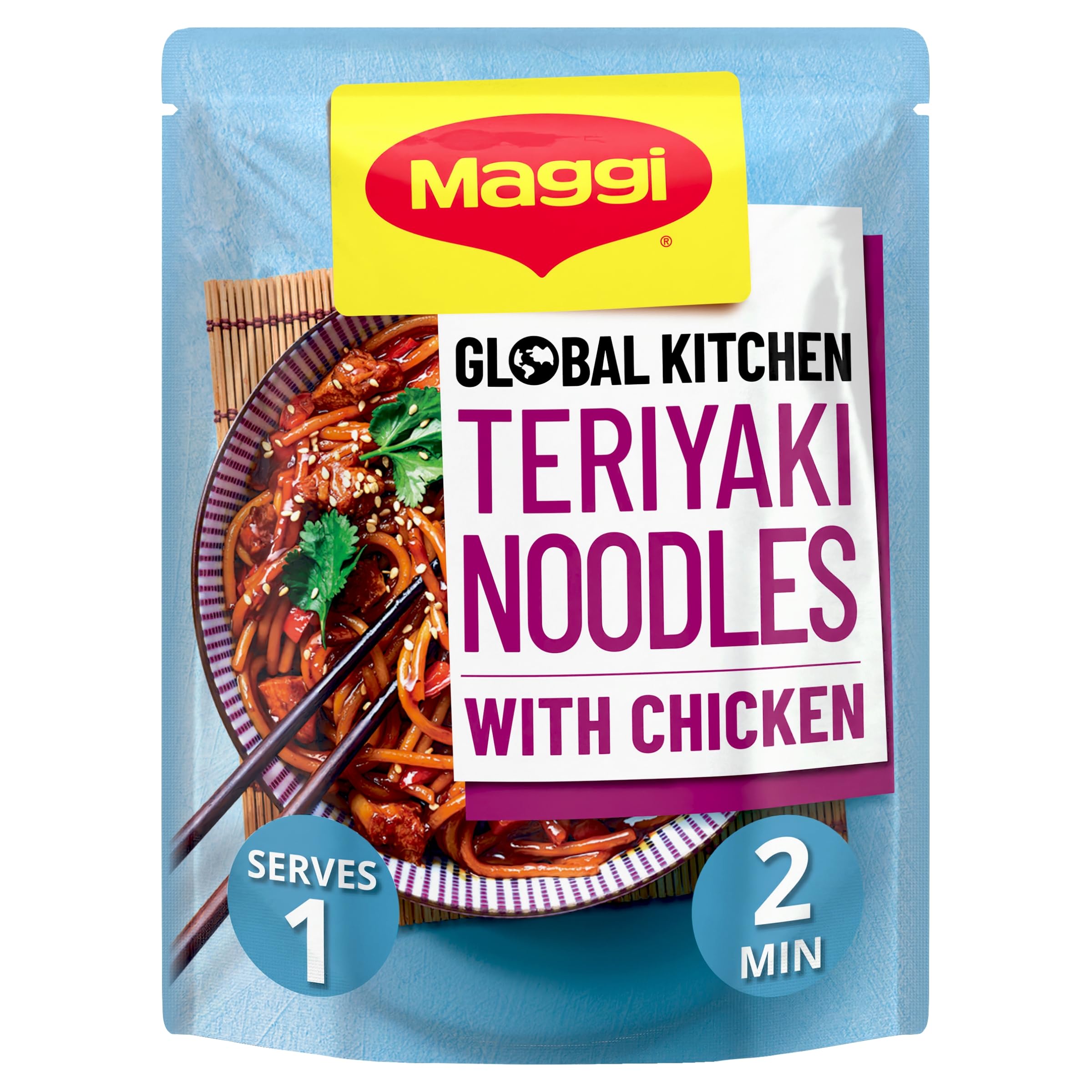MAGGI Global Kitchen Teriyaki Noodles with Chicken - Ready in 2 Minutes | 260g
