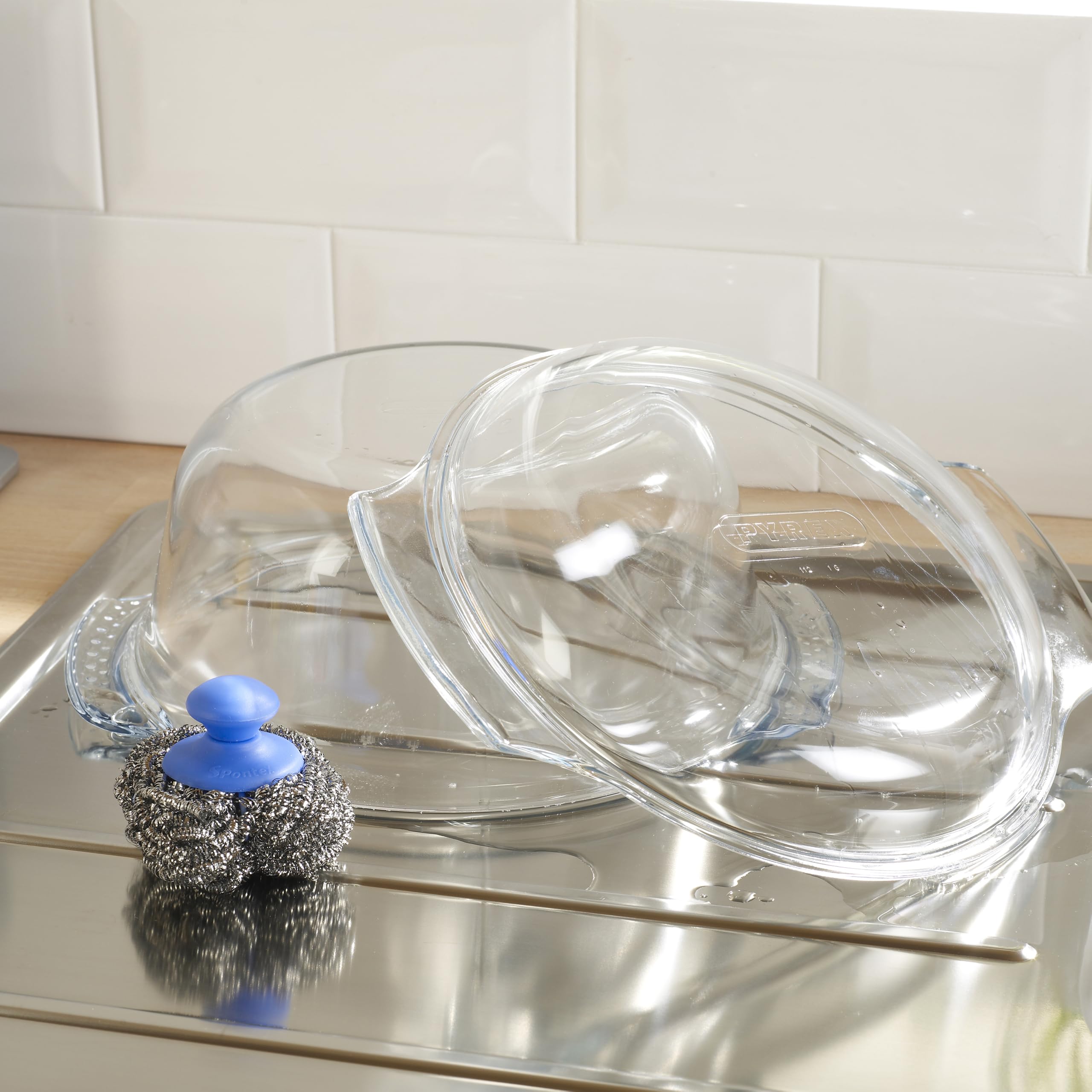 Spontex Handy Tough Kitchen Scourers with Handle - Wire Wool Scouring Pads for Pots, Pans & BBQs 10