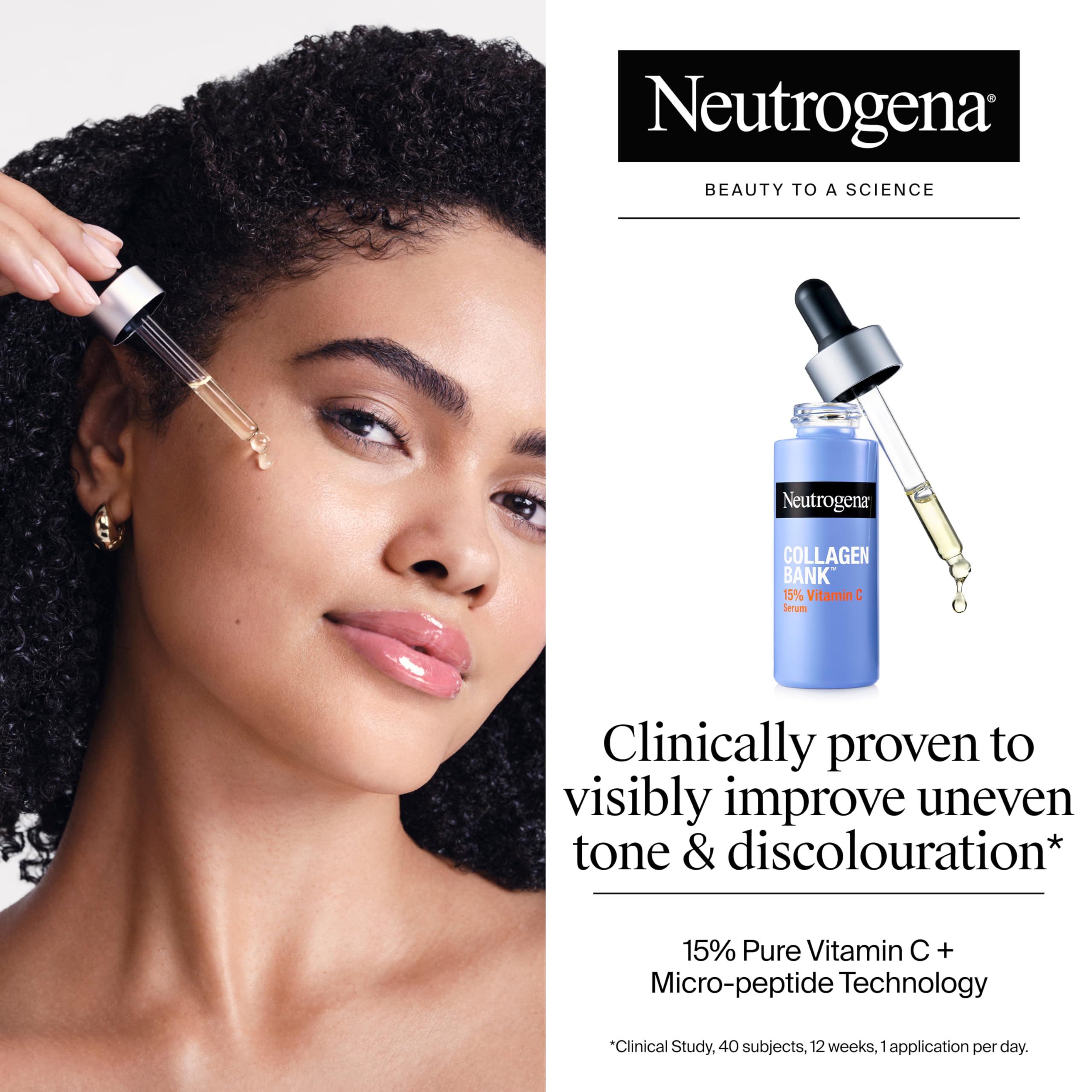 Neutrogena Collagen Bank Vitamin C Serum - 15% Pure Vitamin C, 15ml | Dermatologist Developed