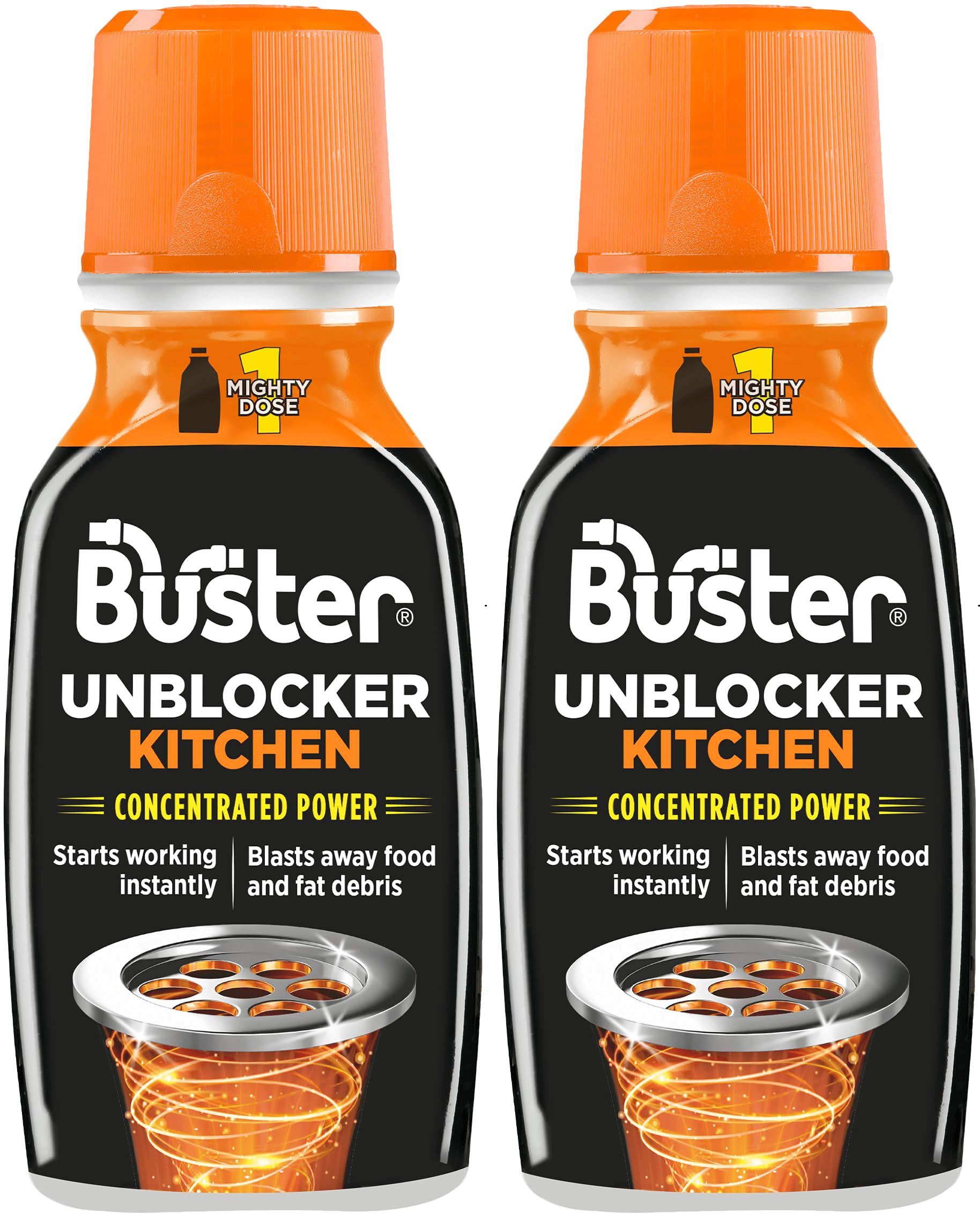 Buster Kitchen Plughole Unblocker 150g, Pack of 2 - Fast-Acting Drain Cleaner for Sinks & Pipes 7