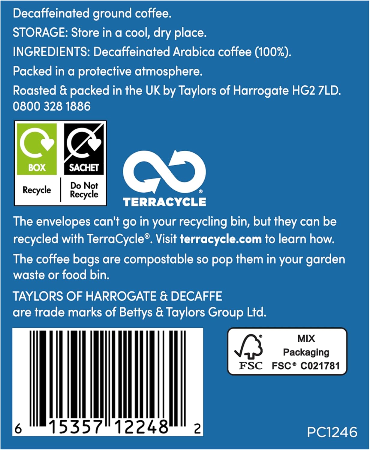 Taylors of Harrogate Decaffe Coffee Bags, 80 Enveloped Bags 6