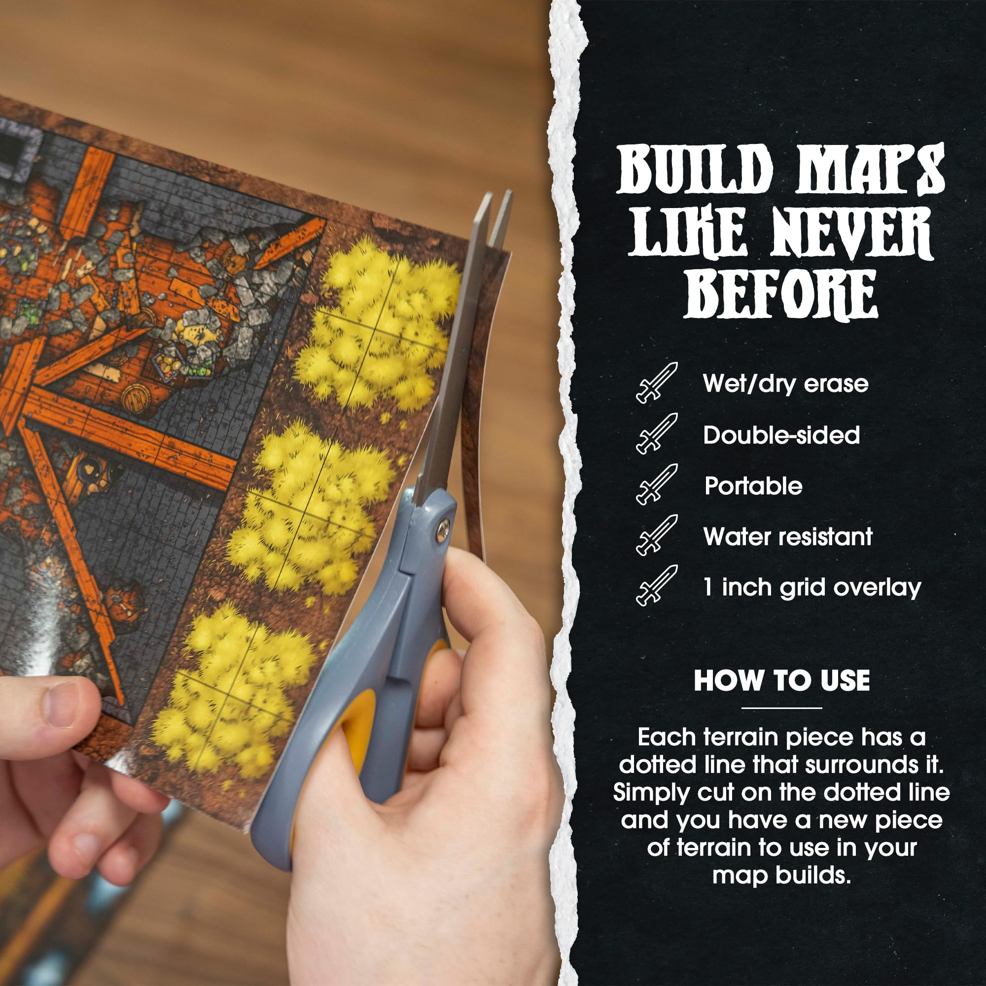 Dungeon Craft Cursed Lands Board Game - 1000+ Reversible Terrain Tiles for D&D Curse of Strahd 13