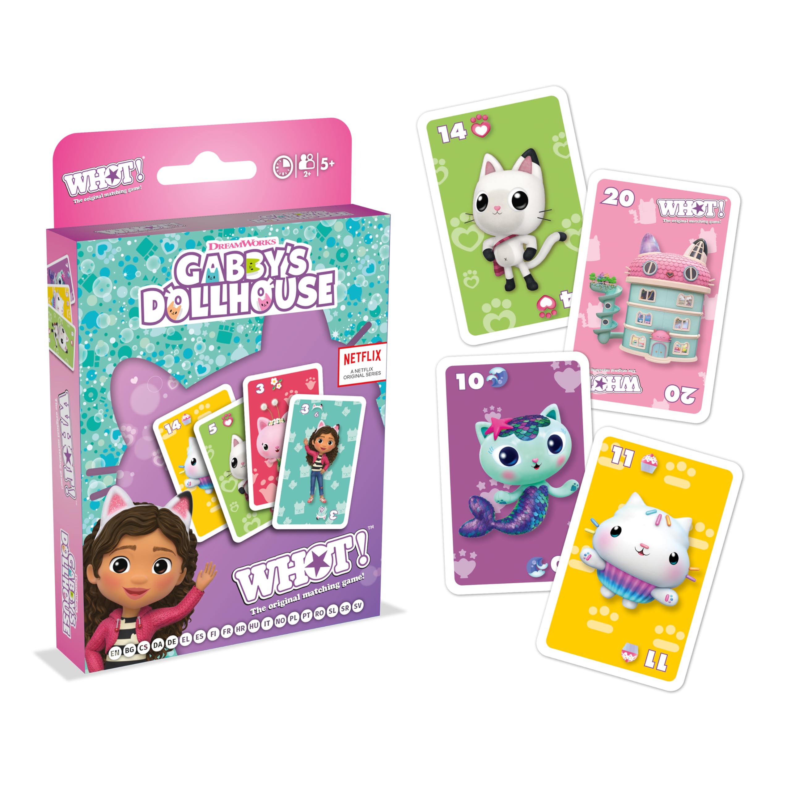 Waddingtons Number 1 Gabby's Dollhouse WHOT Card Game - Travel Size | Ages 5+ | English/French 1
