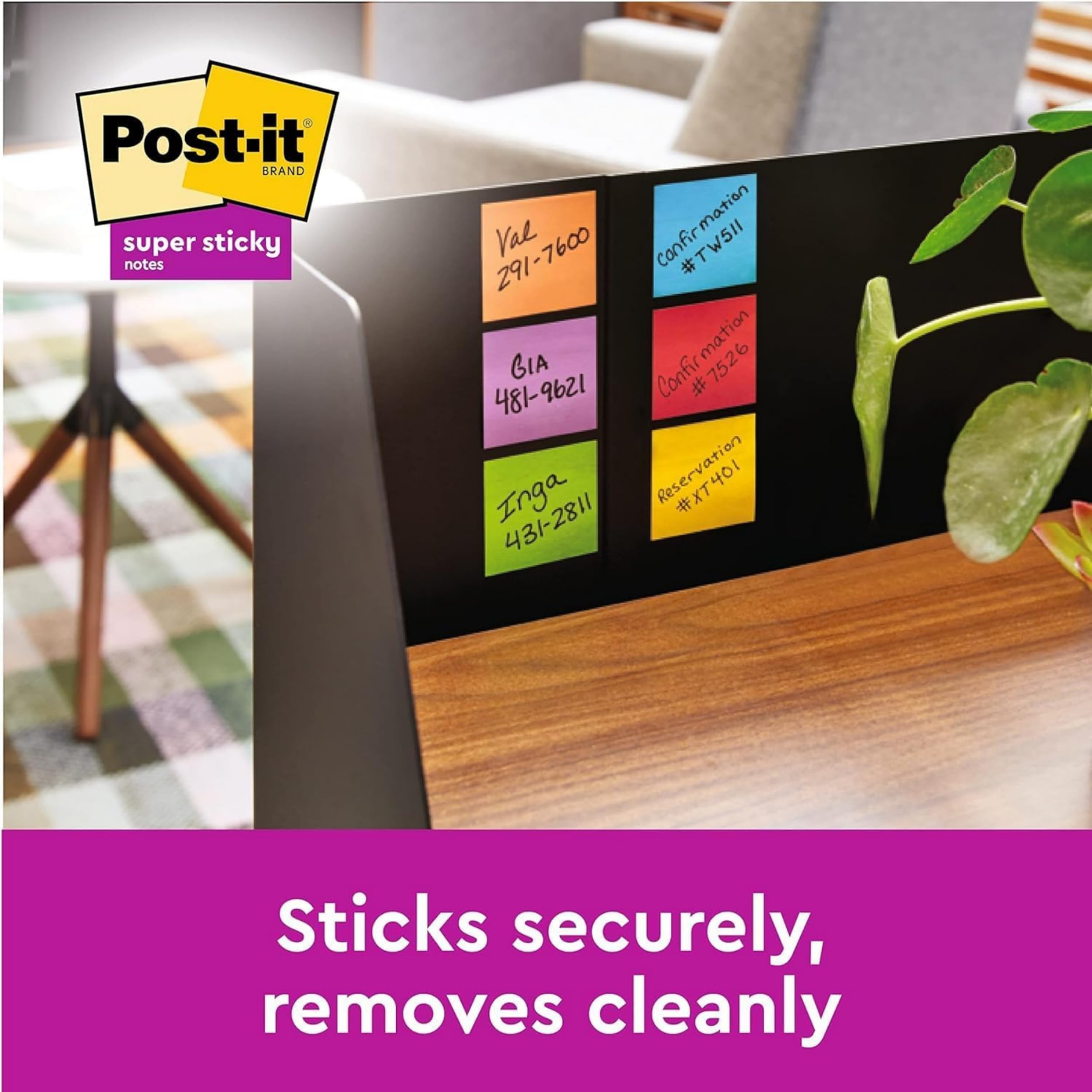 Post-it Super Sticky Notes - Carnival Colour Collection | 76 mm x 76 mm | 6 Pads of 90 Sheets 8