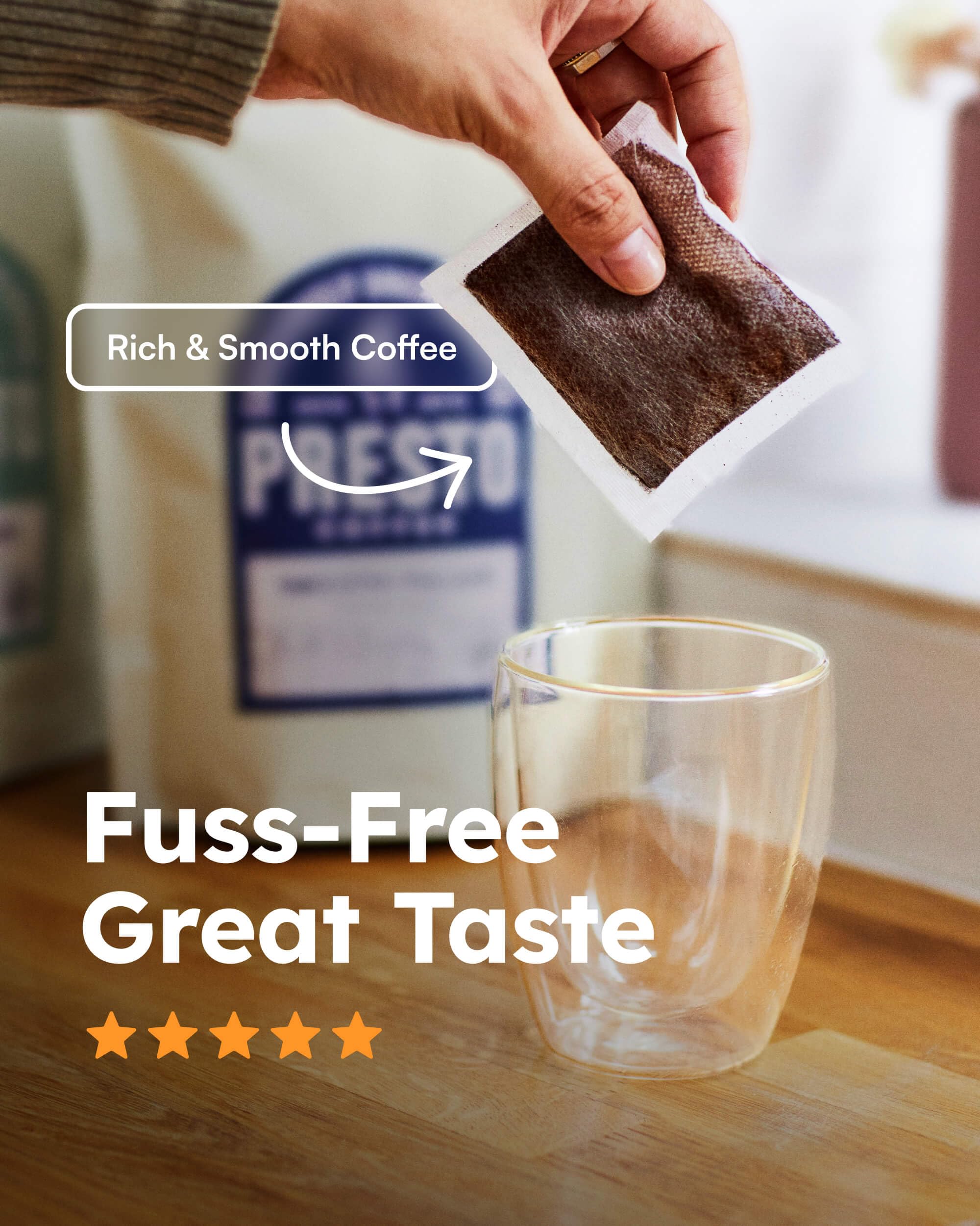 Presto Coffee Espresso Intenso Coffee Bags - 80g - Medium Roast - Convenient Ground Coffee 9