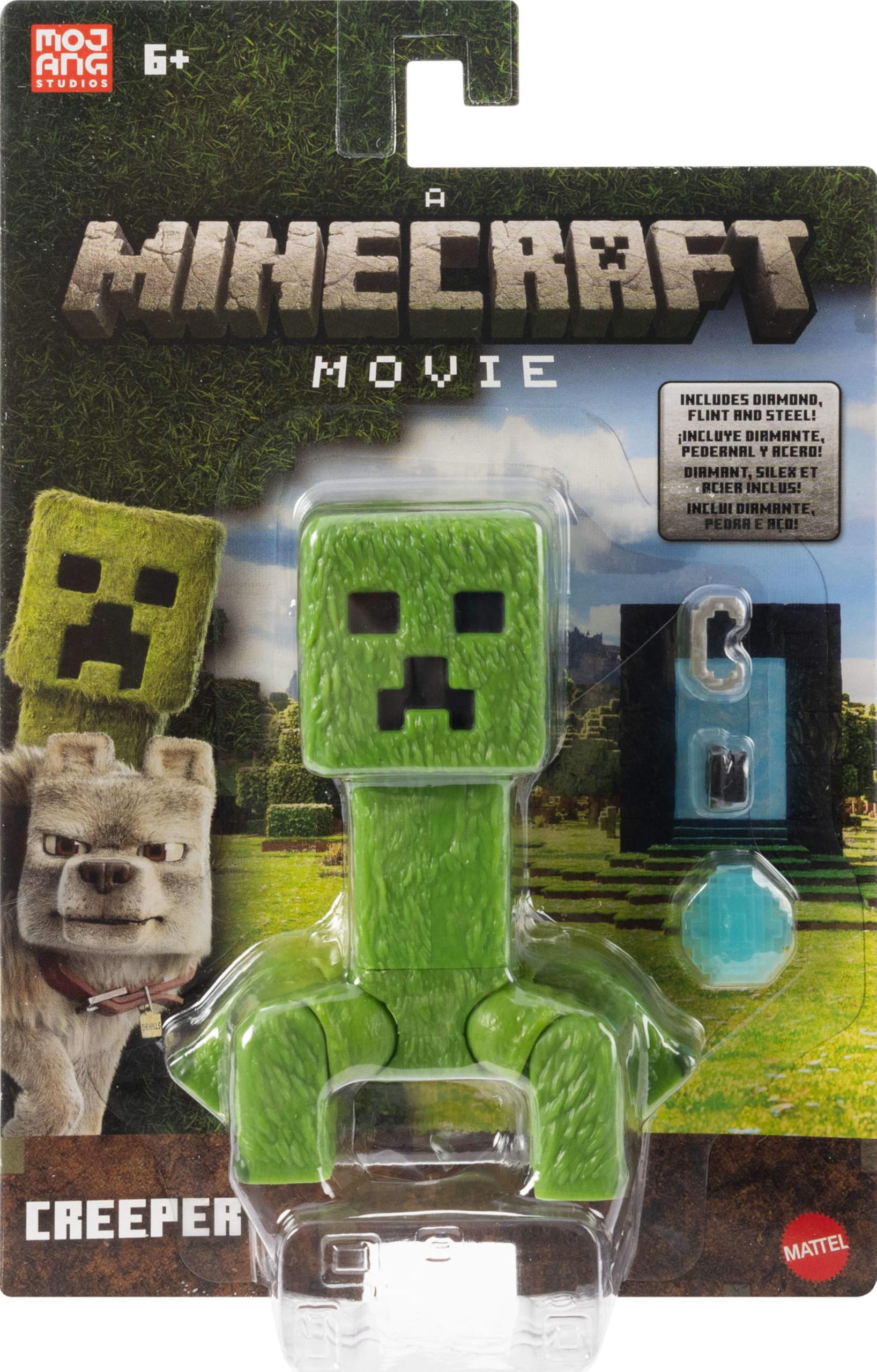 Minecraft Action Figure & Accessories Set - 4-inch Posable Creeper with Movie-Inspired Details by Mattel 8