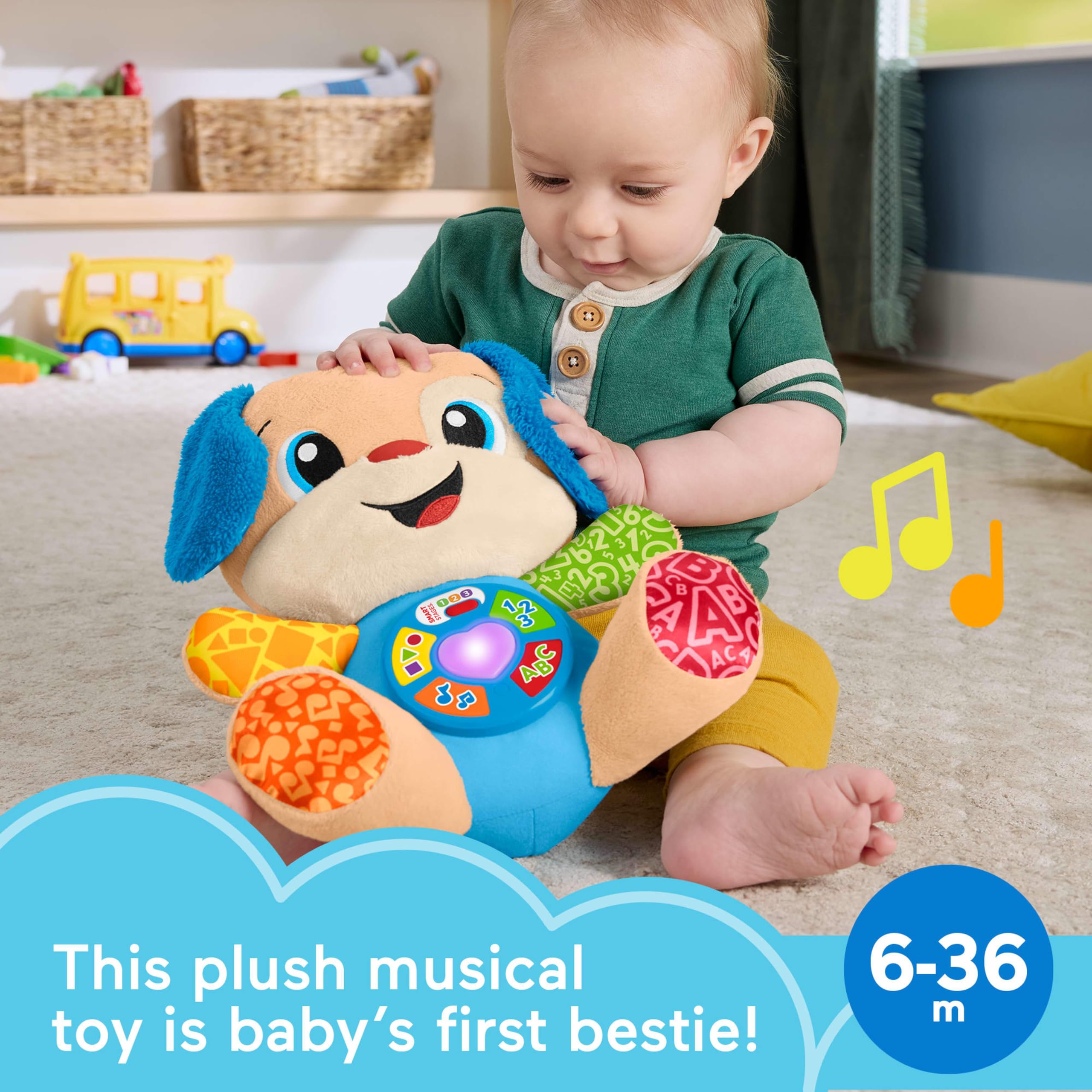 Fisher-Price Laugh &amp; Learn Smart Stages Puppy – Musikalisches Plüsch-Lernspielzeug für Babys ab 6 Monaten 7