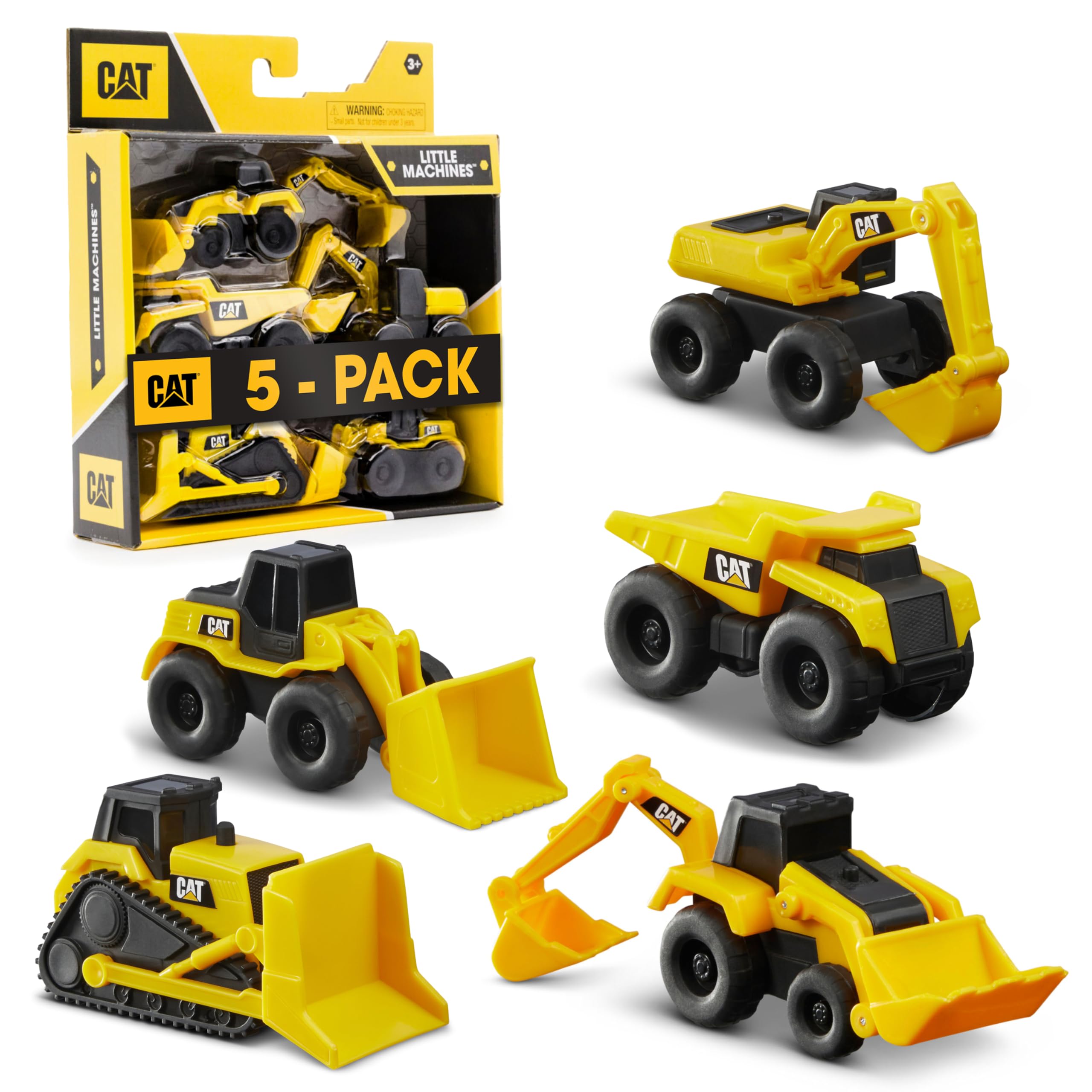 CAT Construction Little Machines 5-Pack - 3" Mini Vehicles for Kids 2+ 13