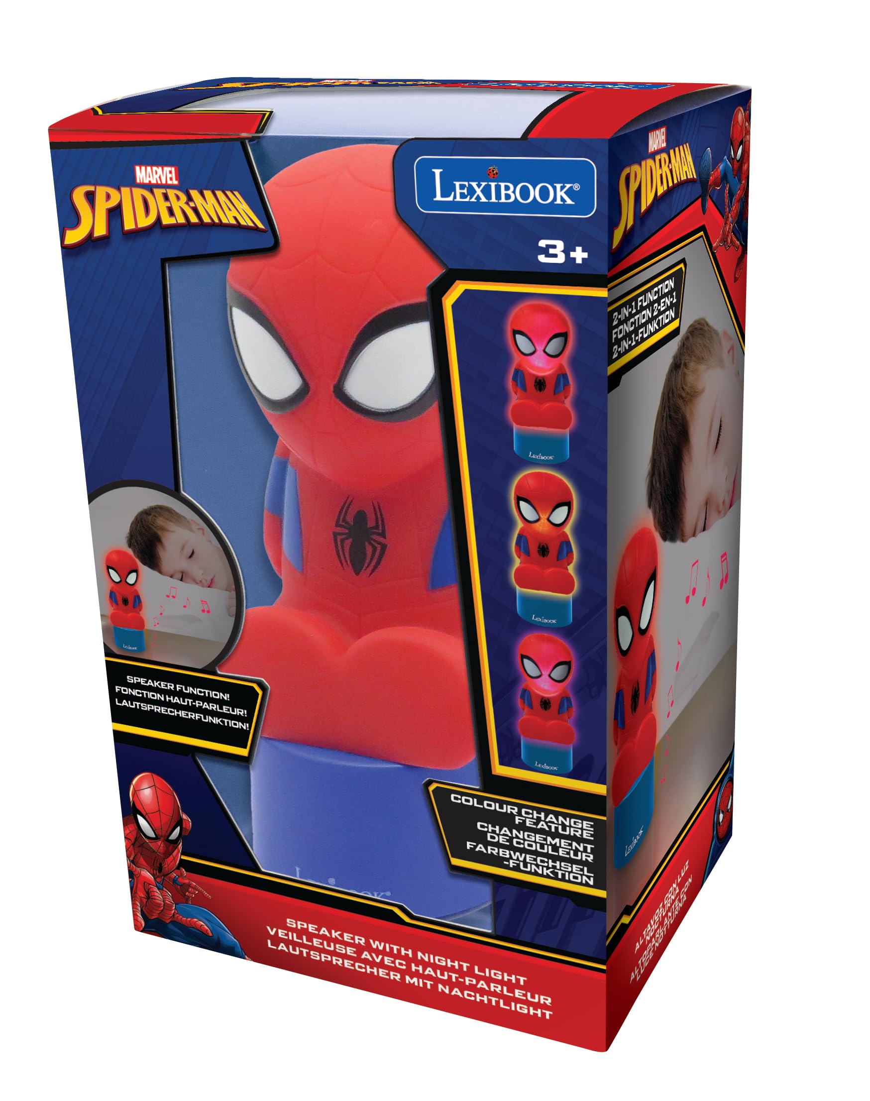 Spiderman Nightlight and Speaker with Color Change, Battery Operated, Blue/Red - NS01SP 7