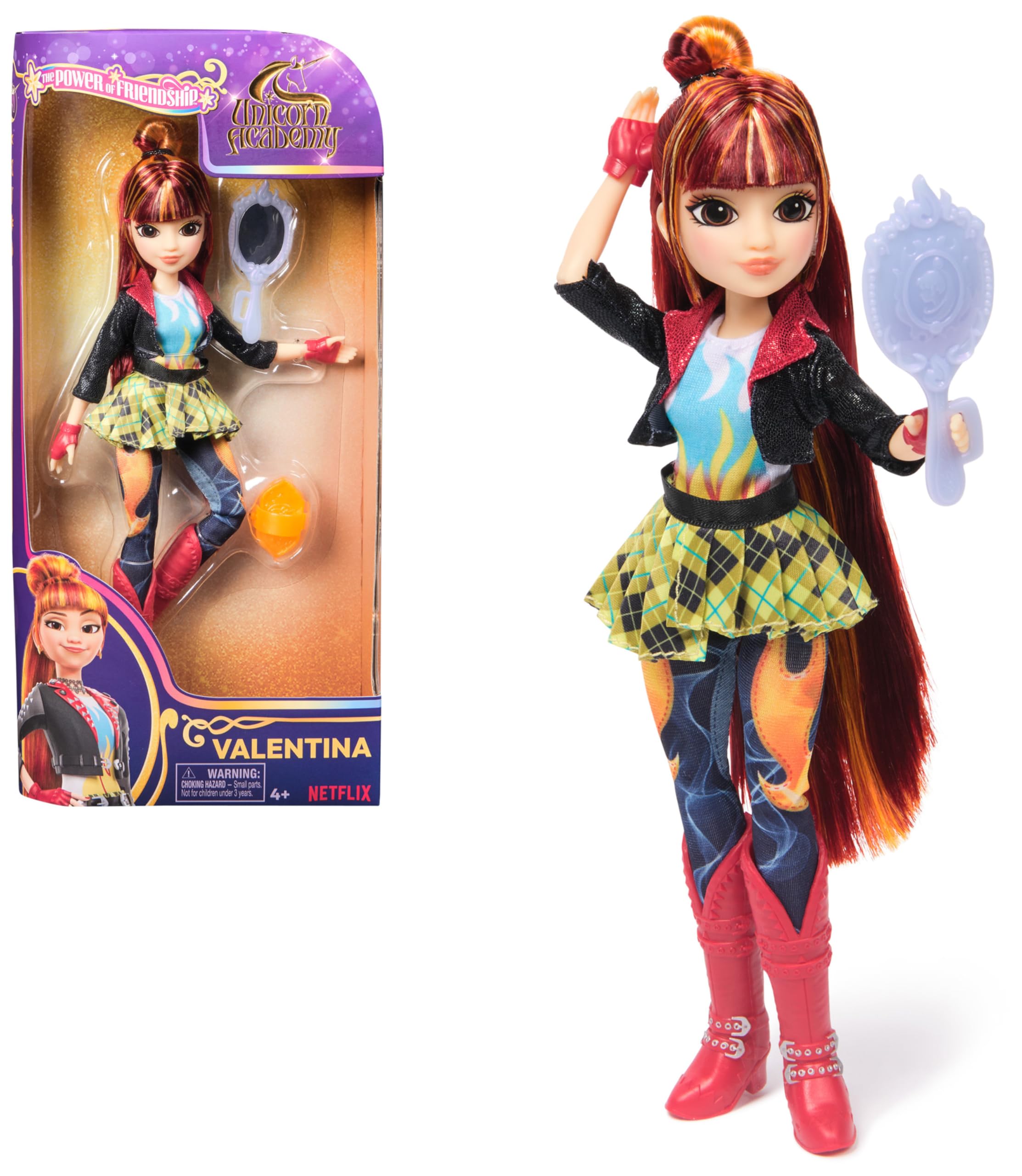 Unicorn Academy Valentina Doll - 24 cm Fashion Doll with Mirror & 5 Outfits