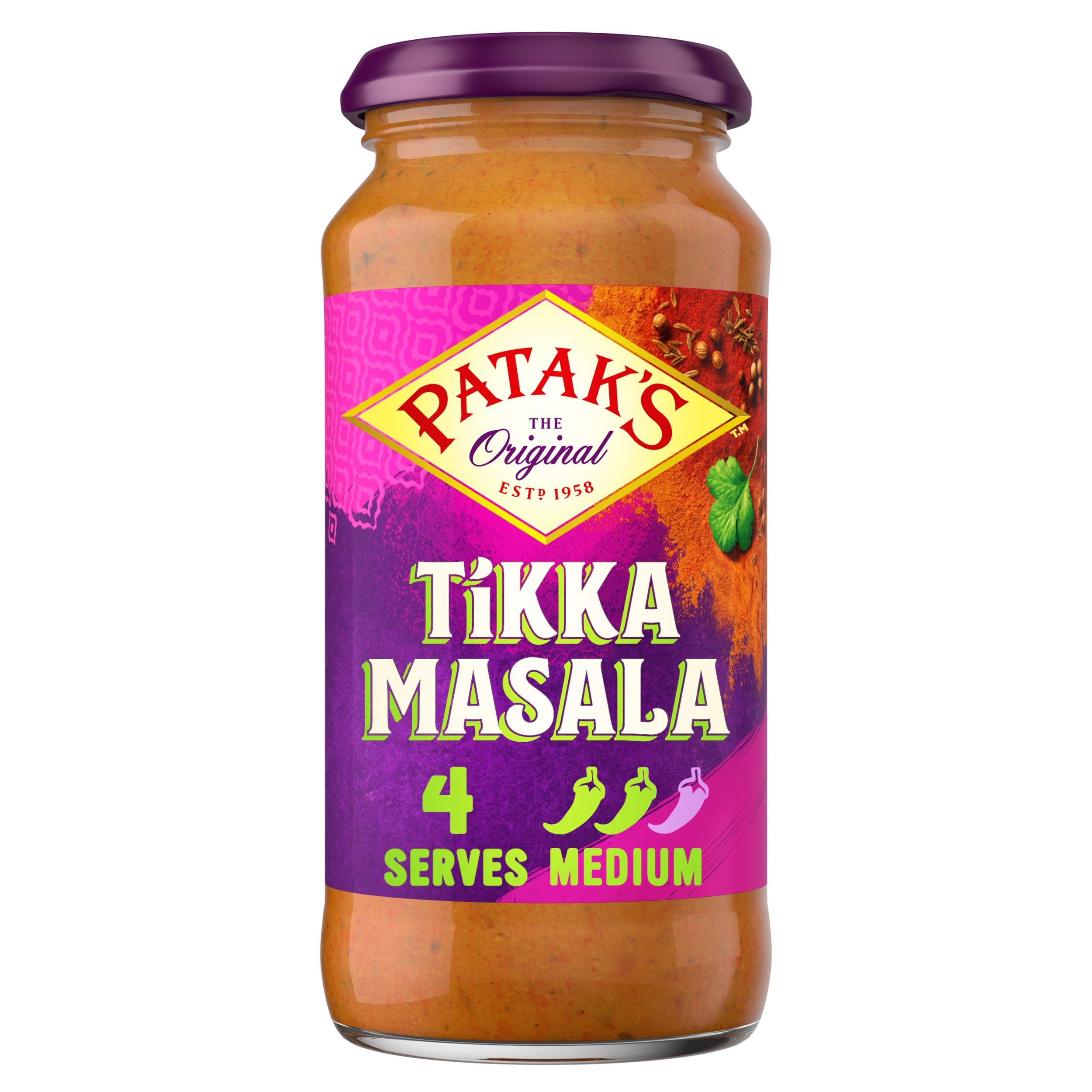 Patak's Tikka Masala Curry Sauce - Medium Spice, Gluten Free | 450g Jar 1