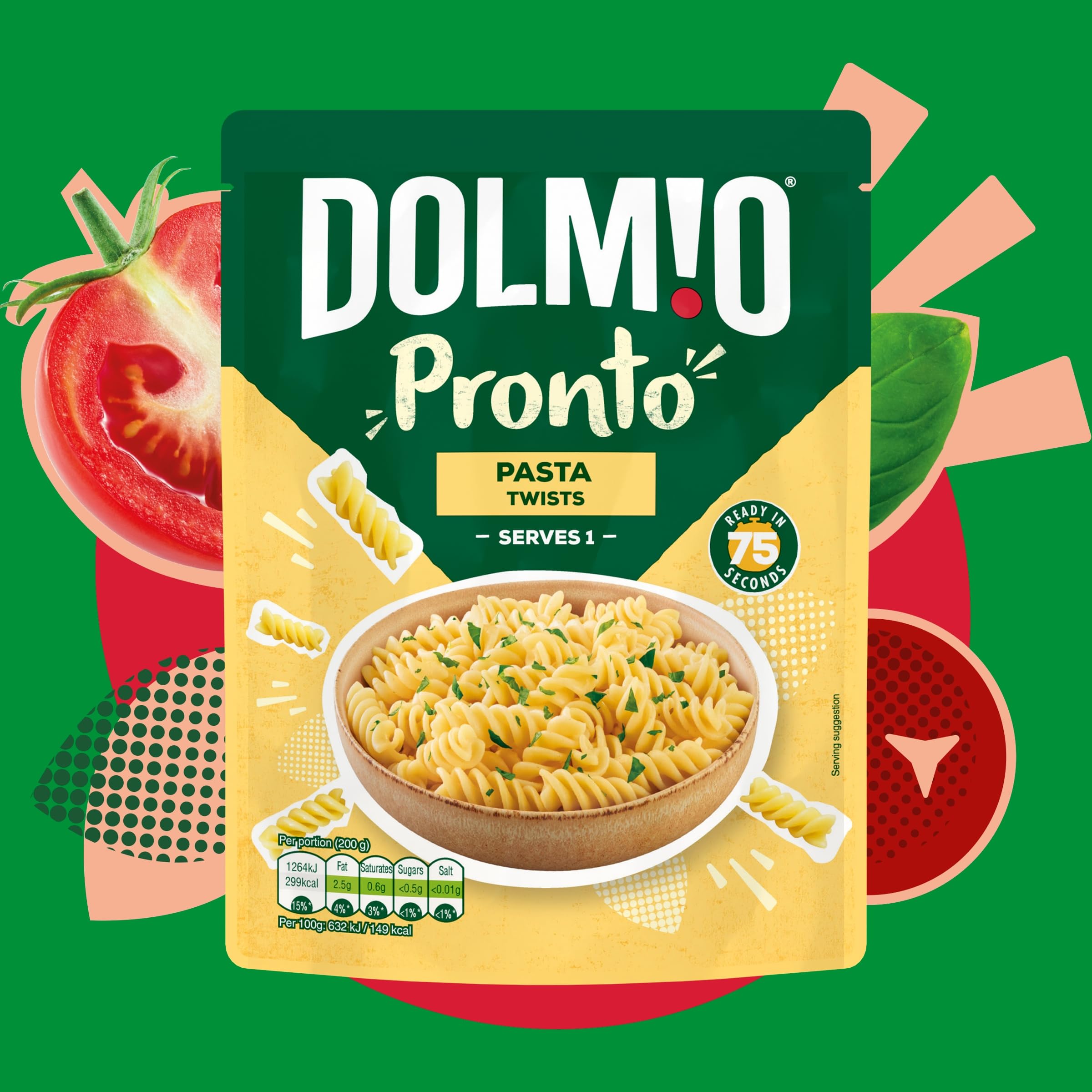 Dolmio Pasta Twists Microwave Fusili Pasta, Bulk Multipack 6 x 200g 6