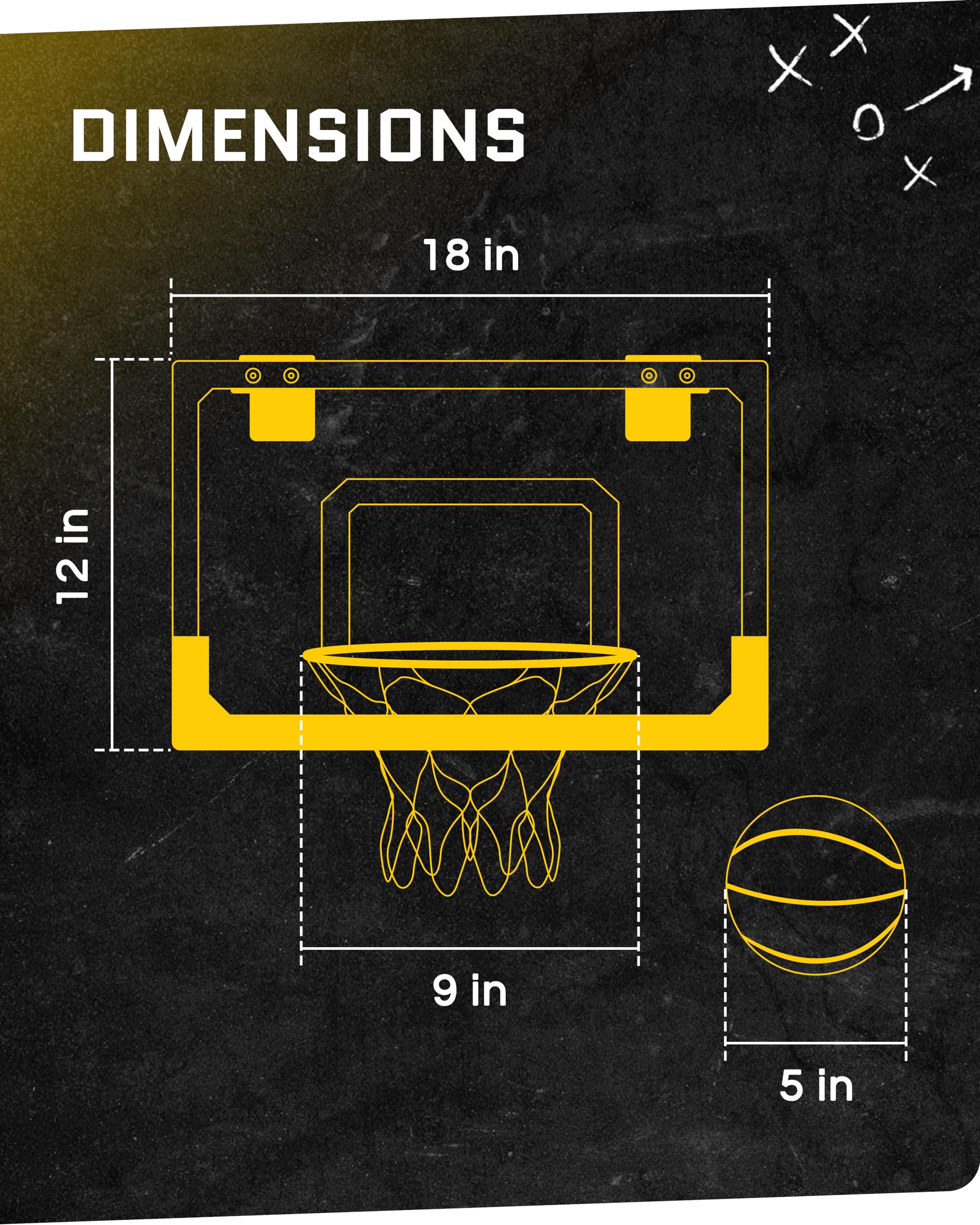 SKLZ Pro Mini Basketball Hoop - Spring-Action Break-Away Rim | 45.7 x 30.5 cm Backboard 5