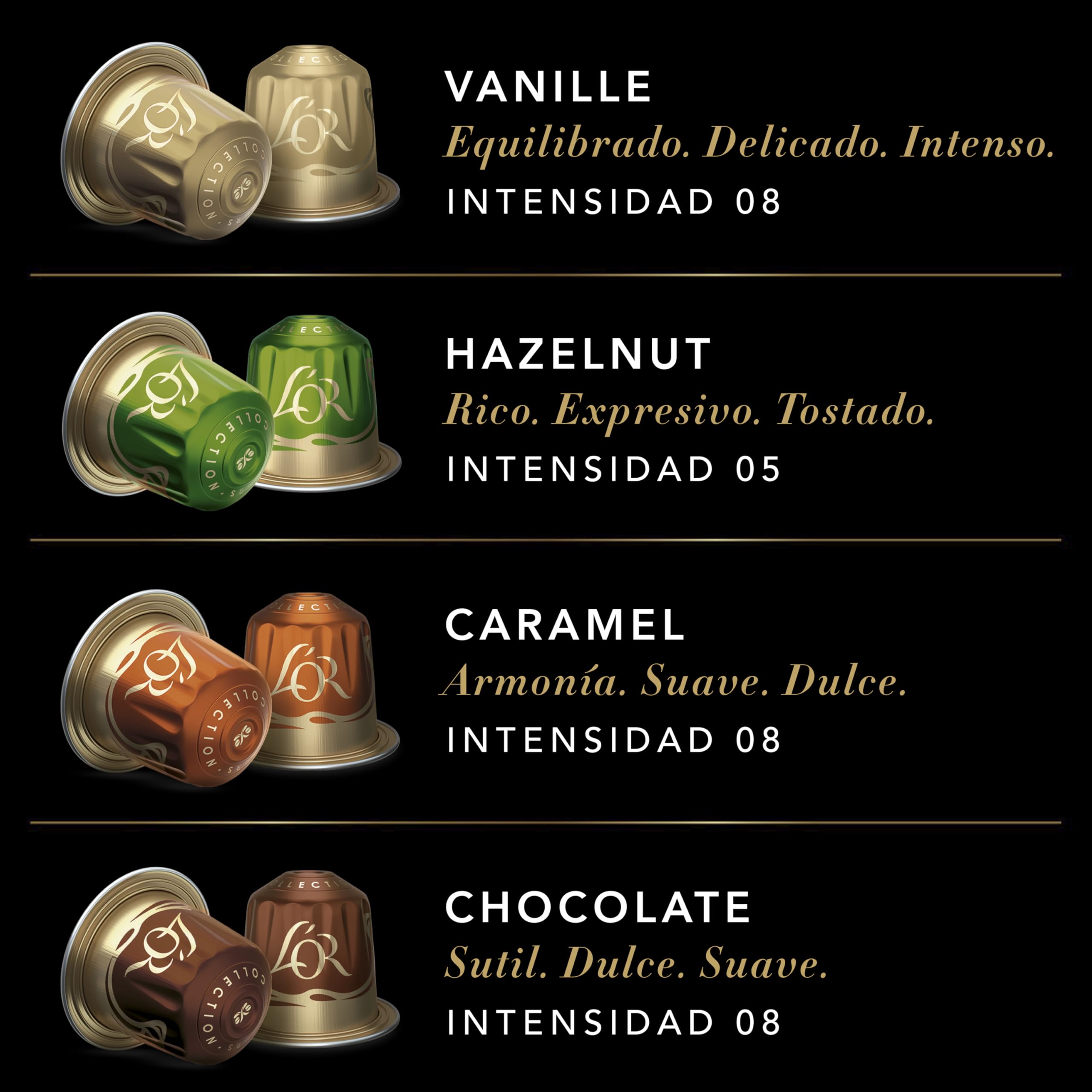 L'OR Espresso Flavours Variety Bundle x40 - Vanilla, Hazelnut, Caramel, Chocolate - Nespresso® Compatible 4