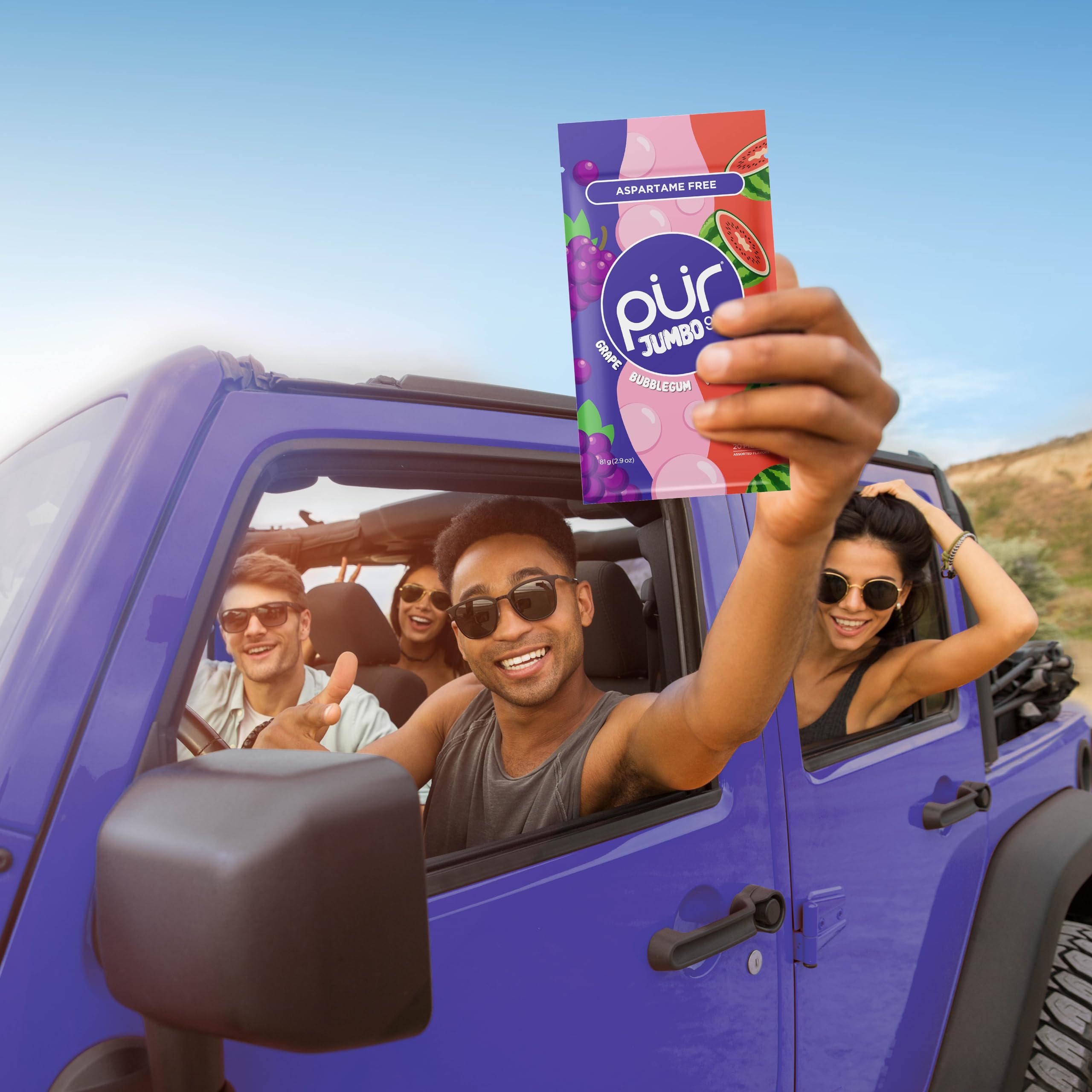 PUR Jumbo Gum - Chewing Gum (81g, Resealable Bag) 5