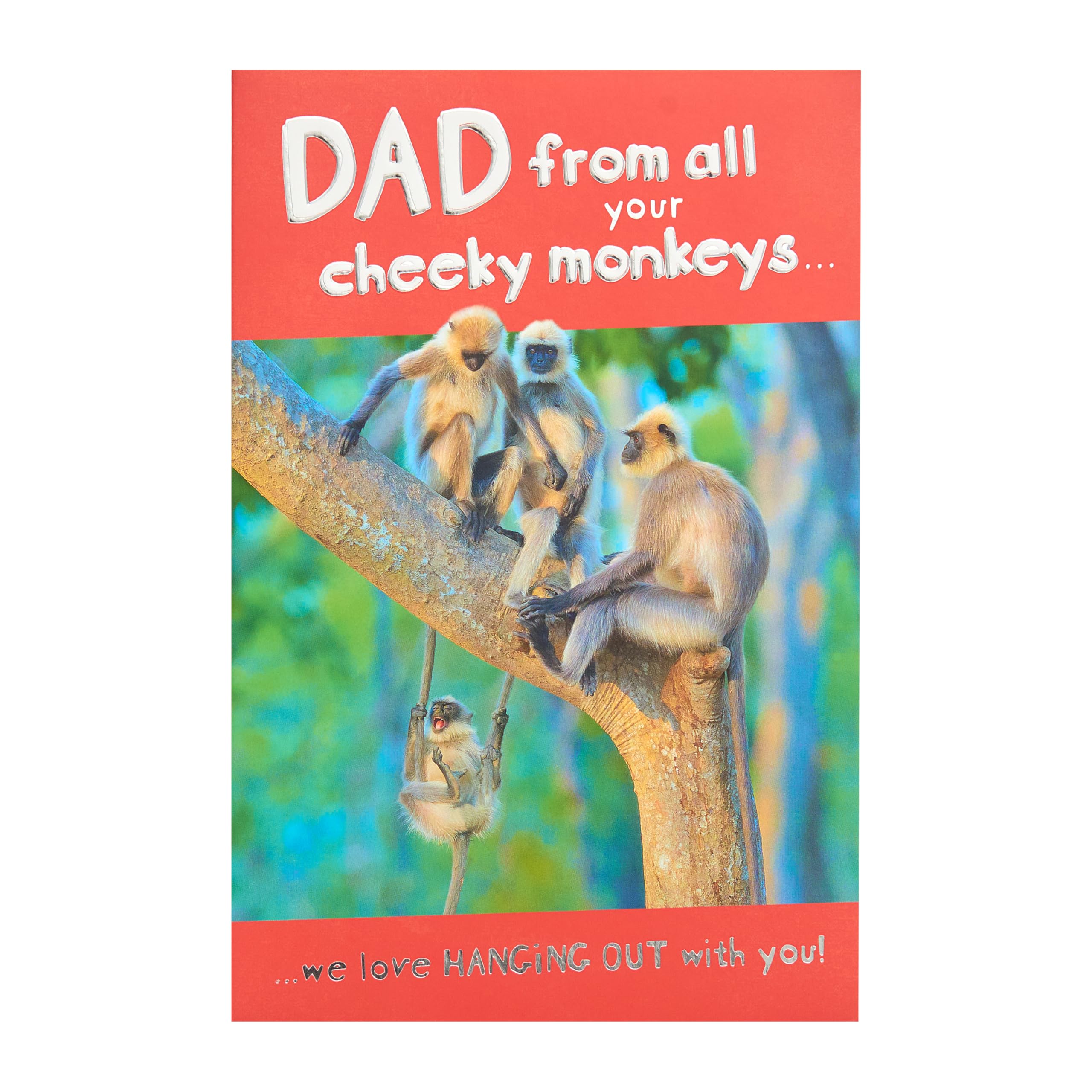 UK Greetings Father's Day Card for Dad/Grandad | Monkey Design | 14.9 x 22.9 cm 5