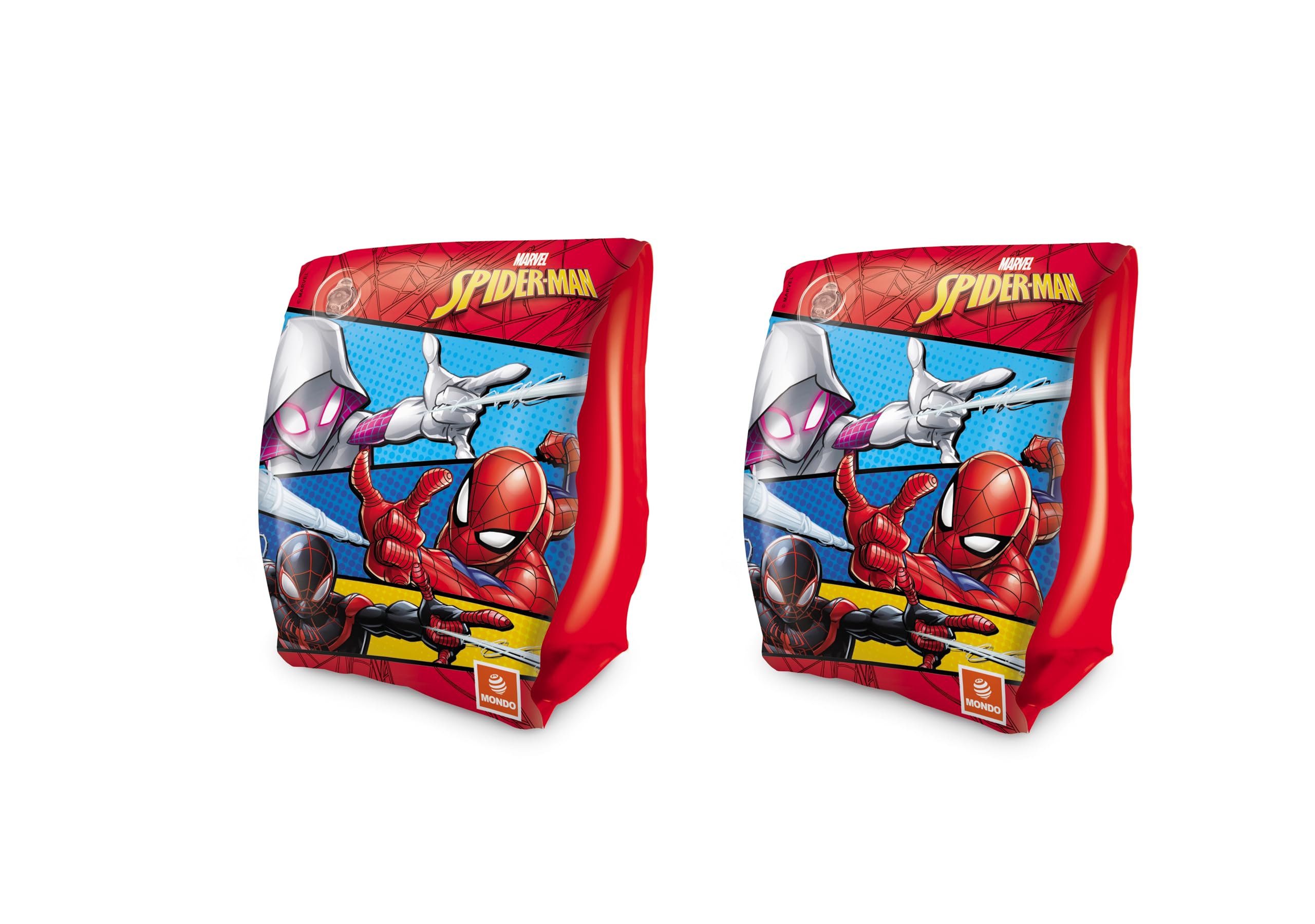 Mondo Spiderman Inflatable Armbands - PVC Safety Floats | 2 Air Chambers | Multi-coloured