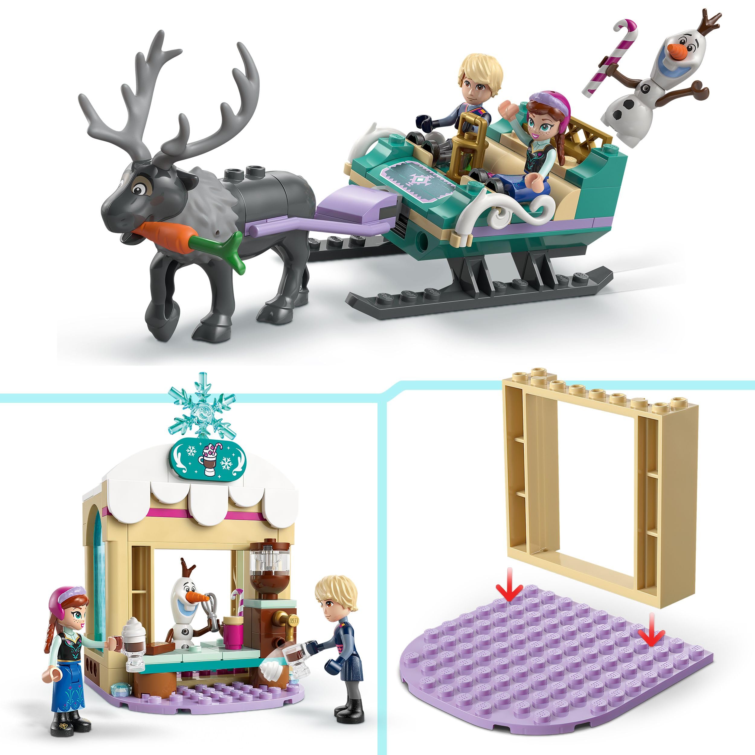 LEGO ǀ Disney Frozen Anna’s Sleigh Adventure Playset - Building Set with Hot Chocolate Stand & 4 Characters 6